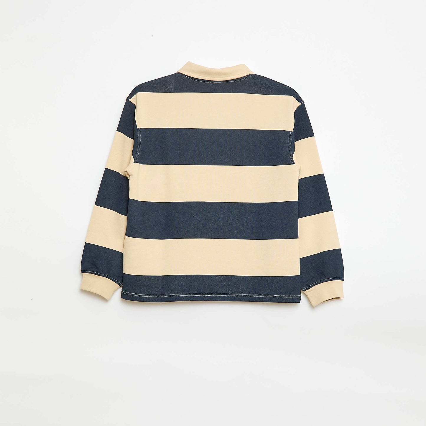 Polo sweat à rayures BLEU