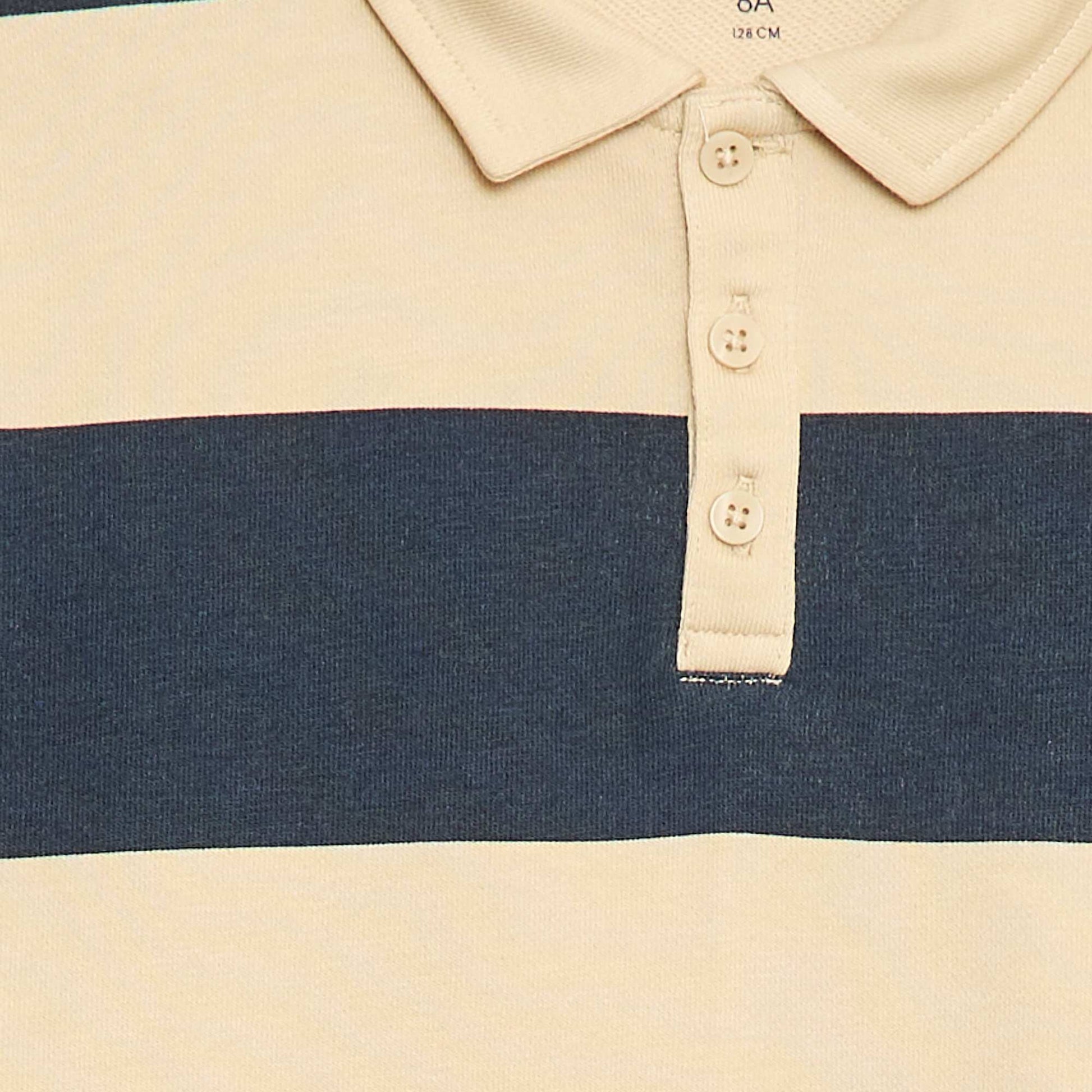 Polo sweat à rayures BLEU