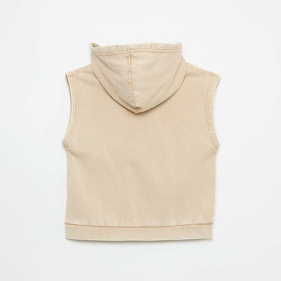 Sweat à capuche sans manches BEIGE