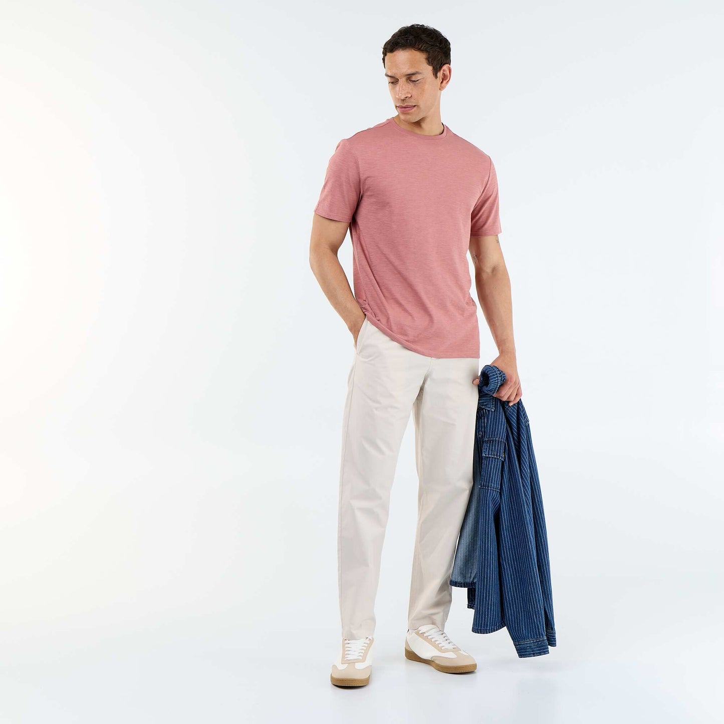 Pantalon de ville en popeline GRIS