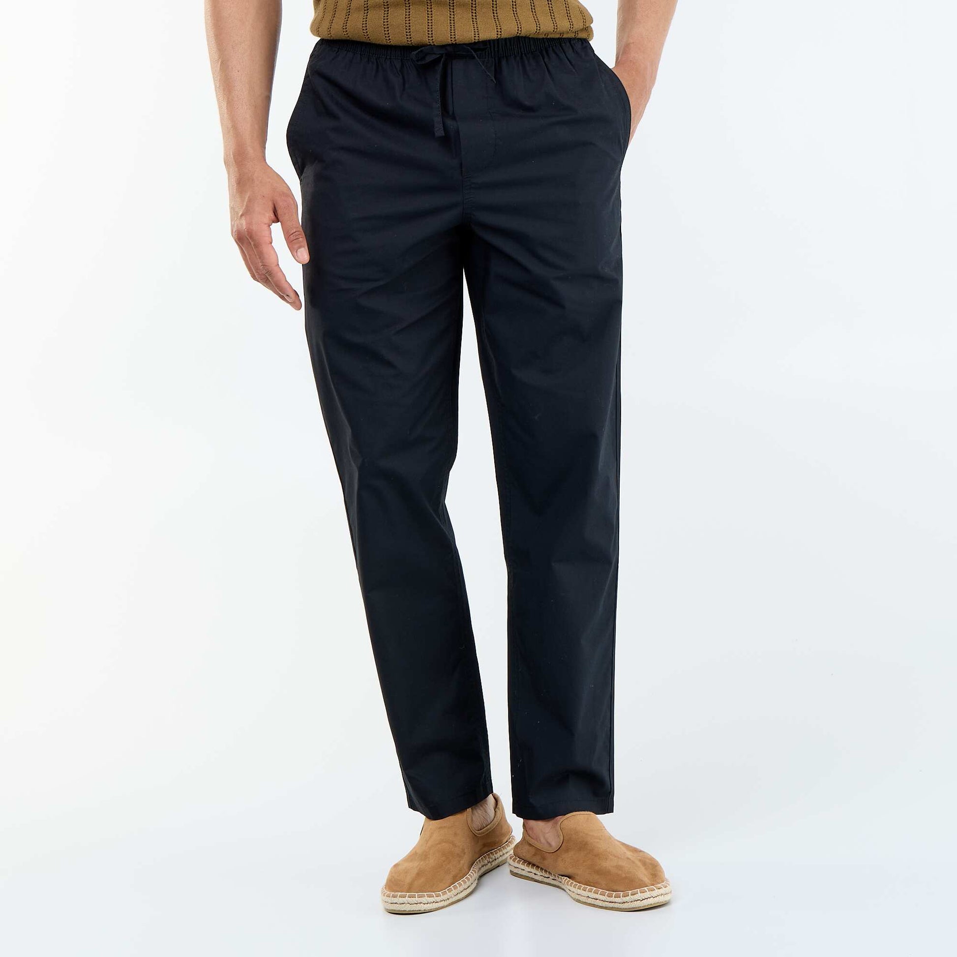 Pantalon de ville en popeline NOIR