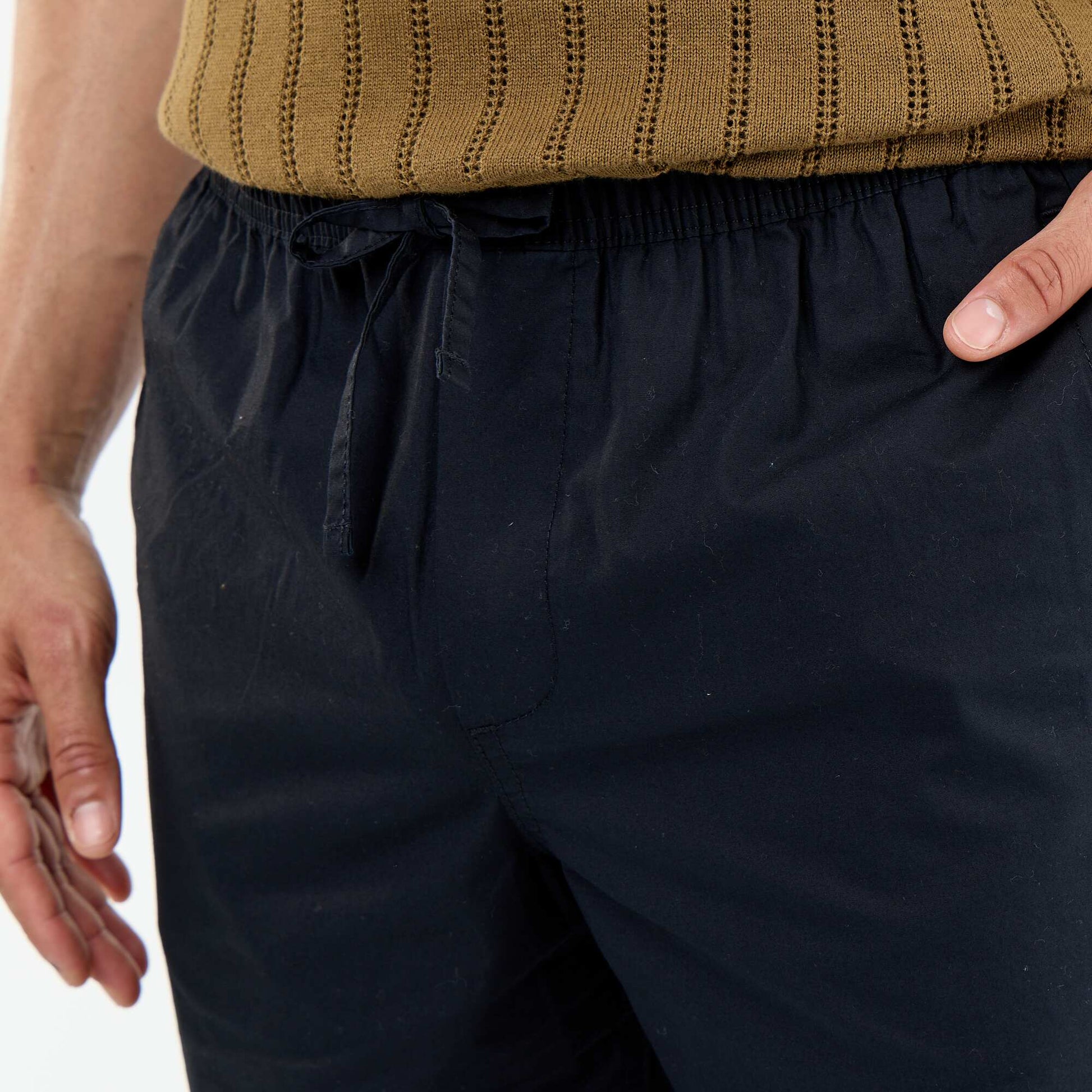 Pantalon de ville en popeline NOIR