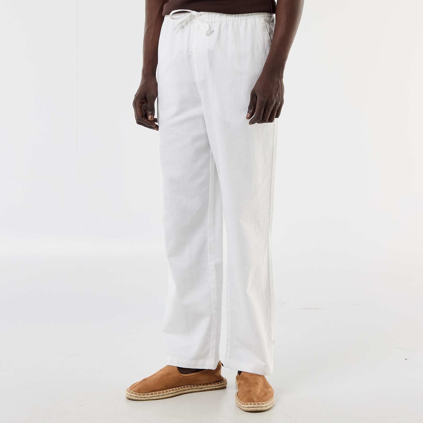 Pantalon en lin mélangé BLANC