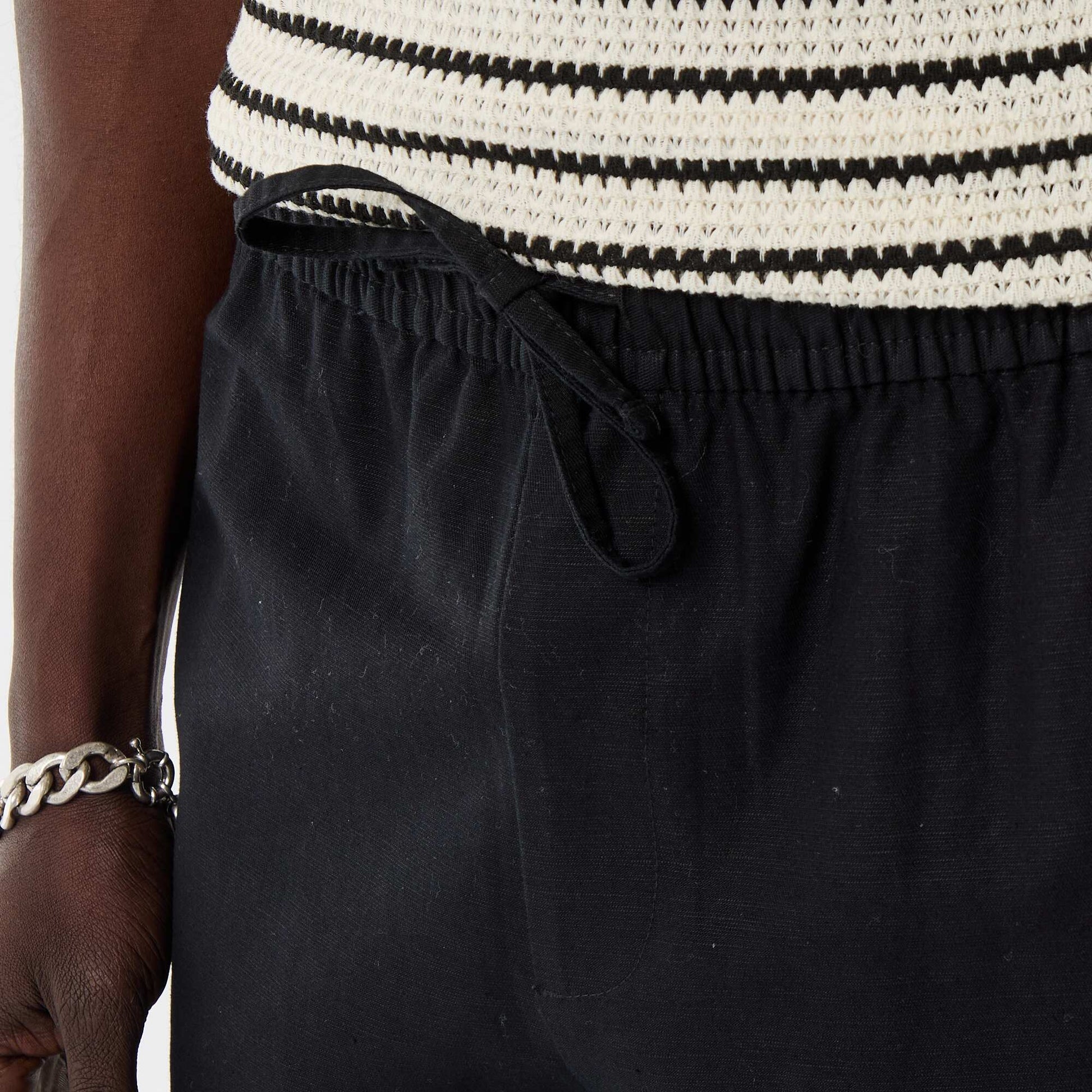 Pantalon en lin mélangé NOIR