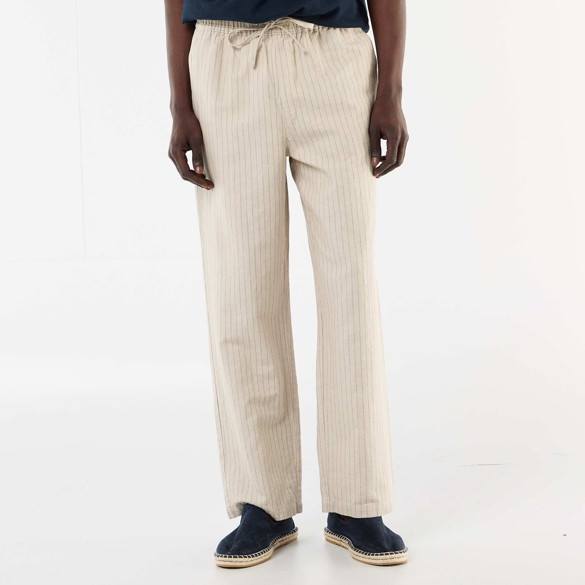 Pantalon en lin mélangé BEIGE
