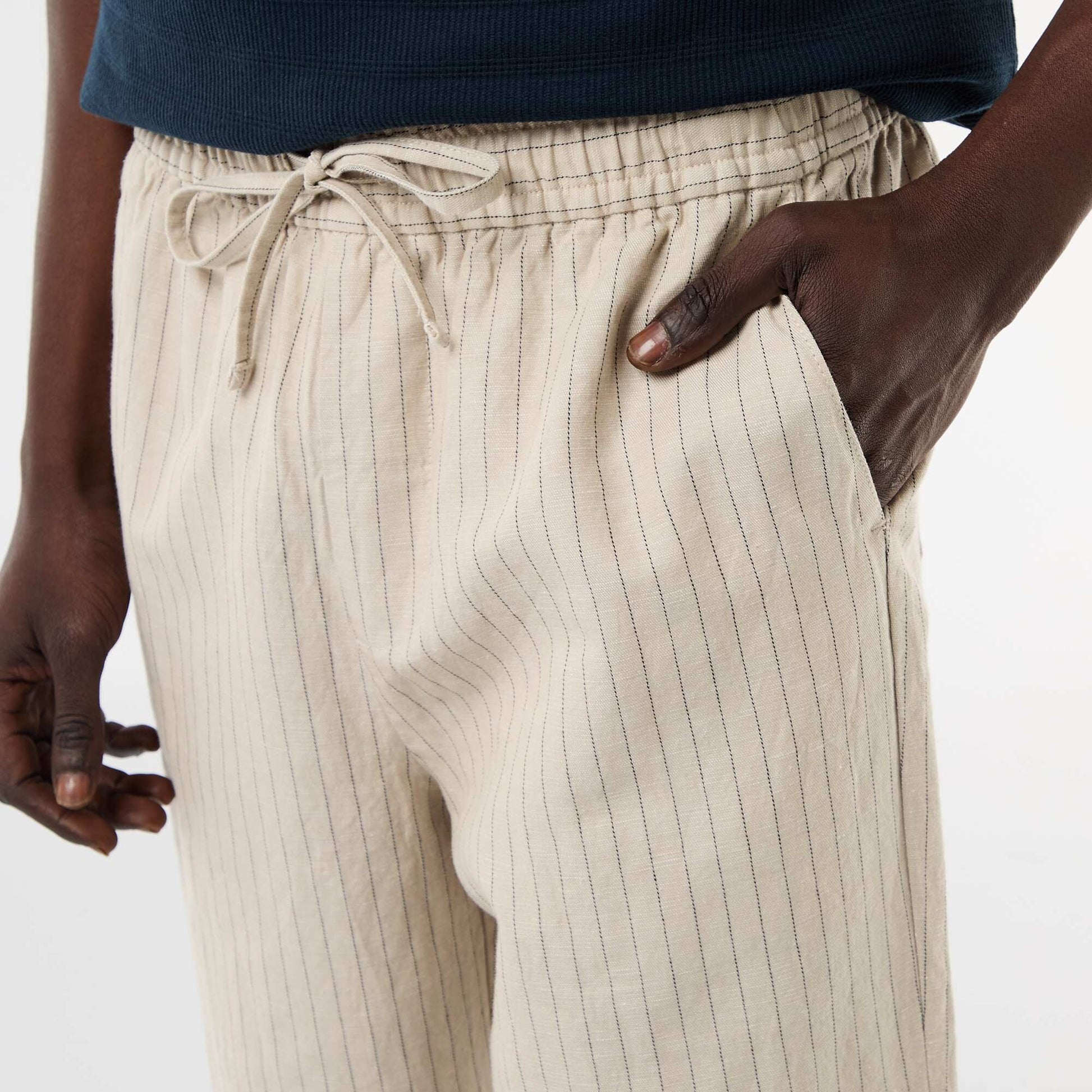 Pantalon en lin mélangé BEIGE