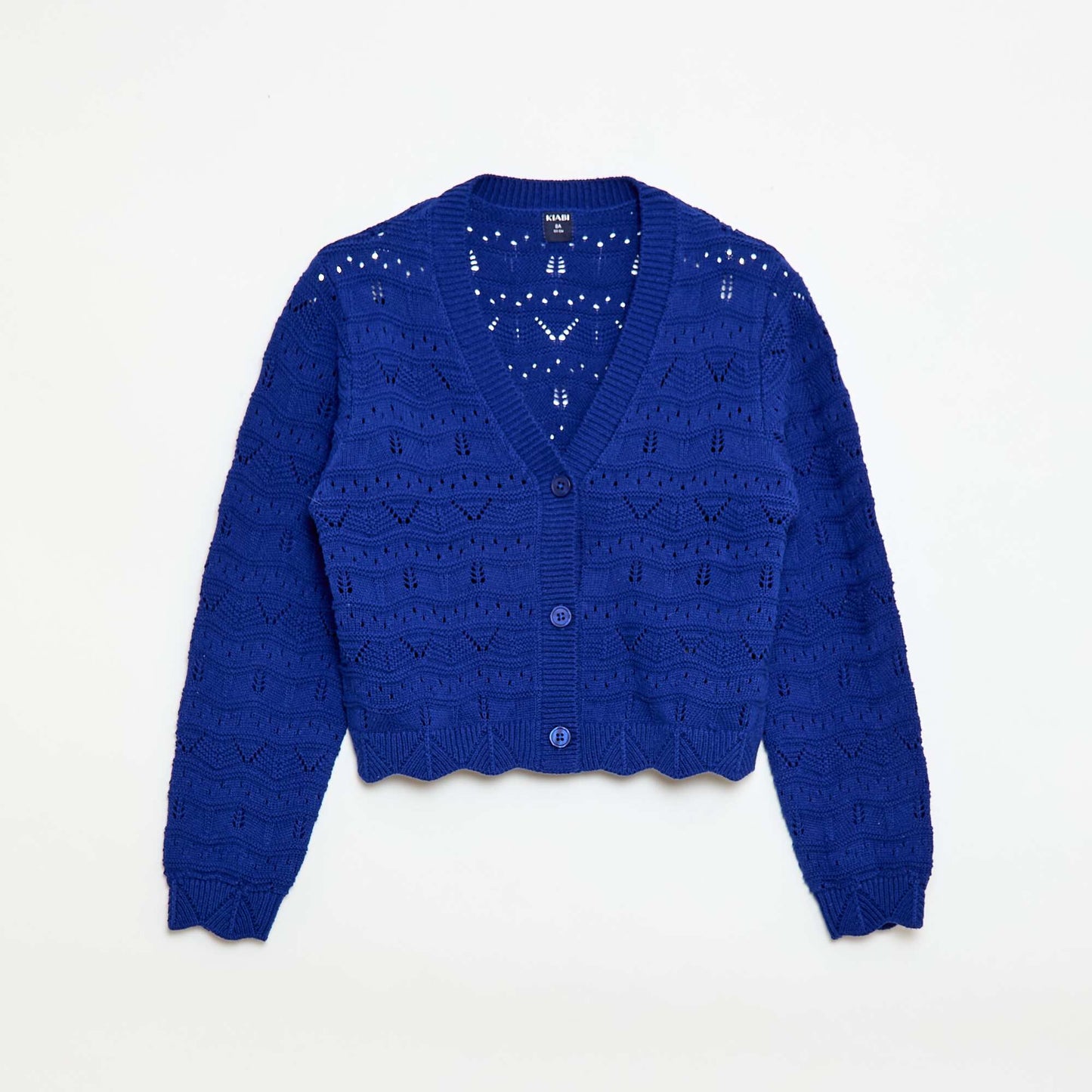Gilet en maille ajourée BLEU