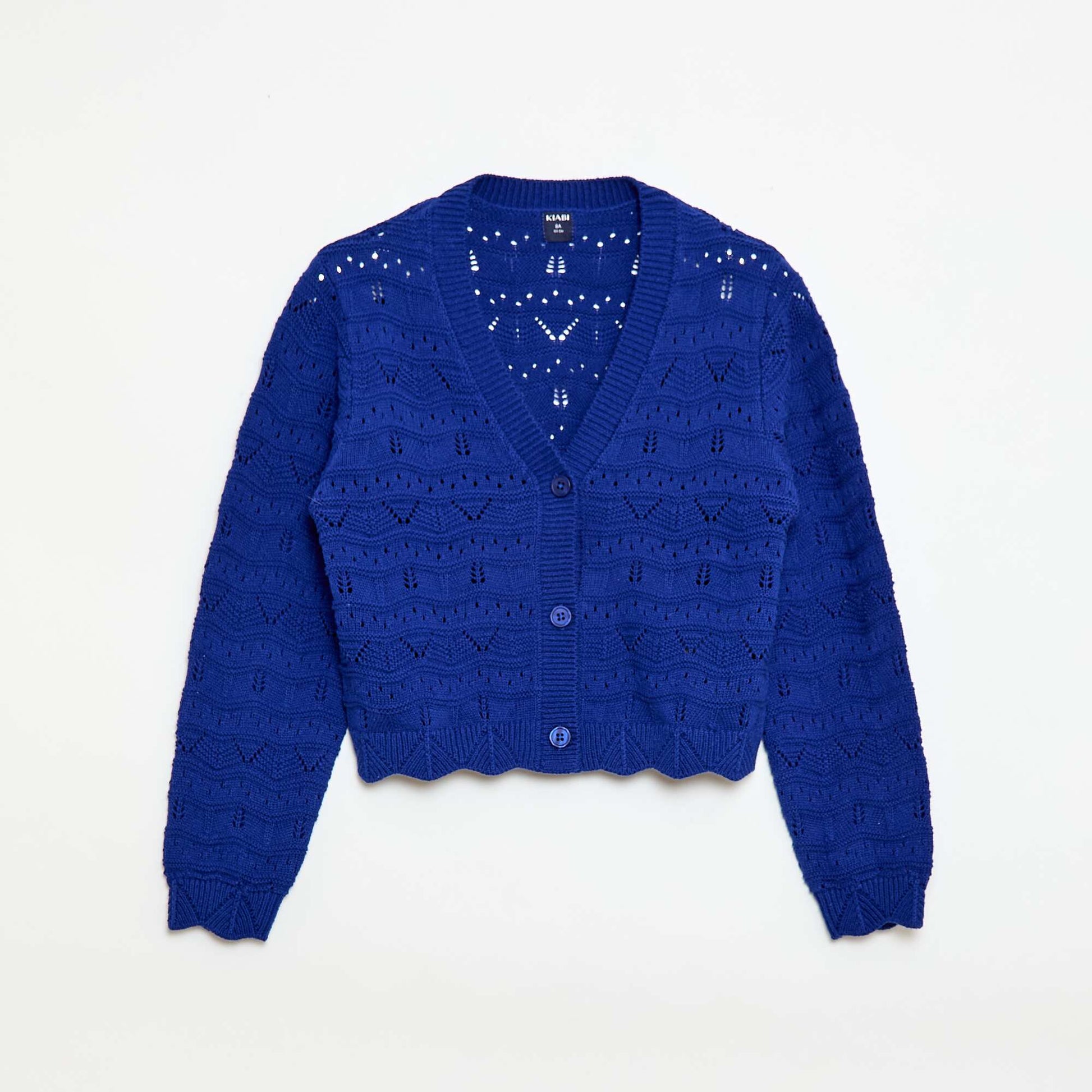Gilet en maille ajourée BLEU