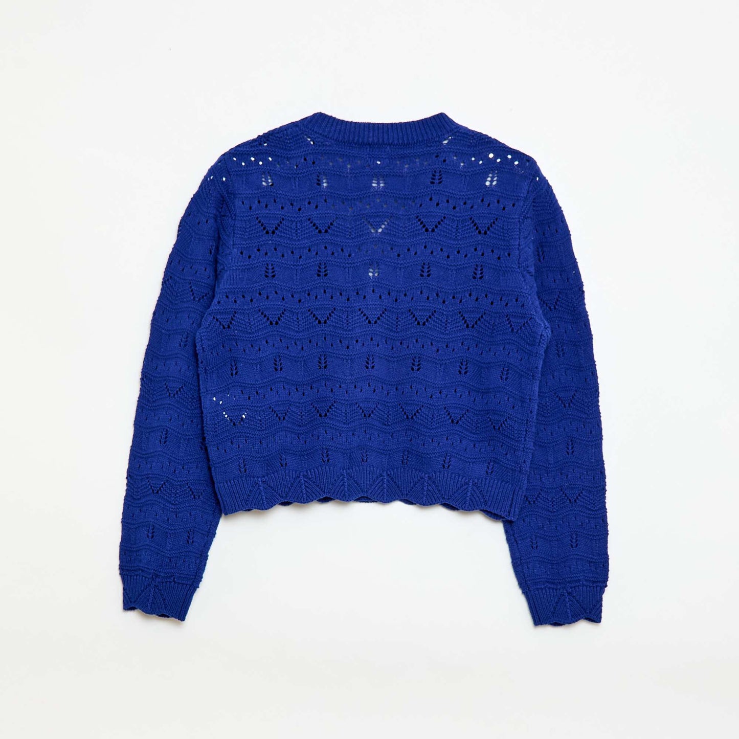 Gilet en maille ajourée BLEU