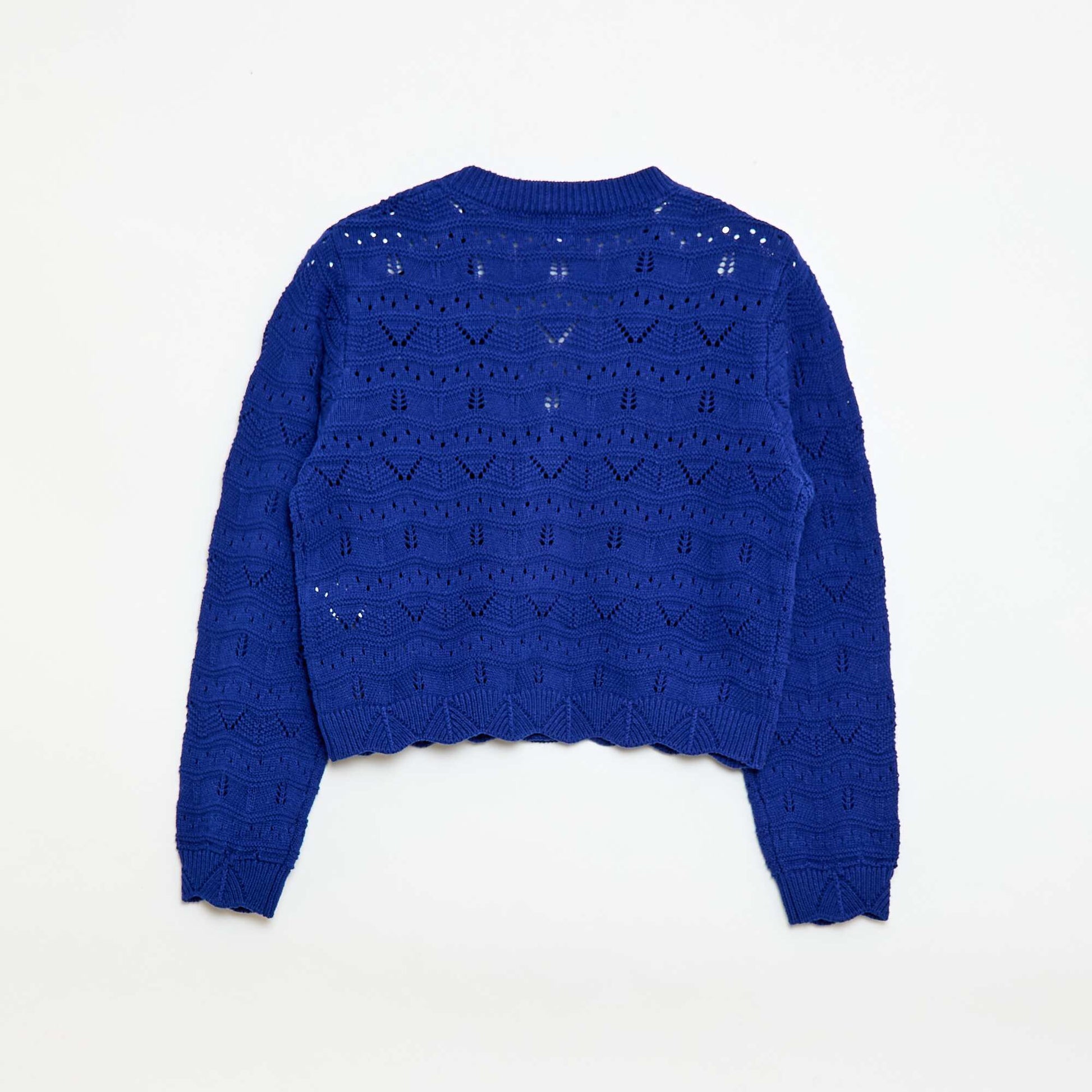 Gilet en maille ajourée BLEU