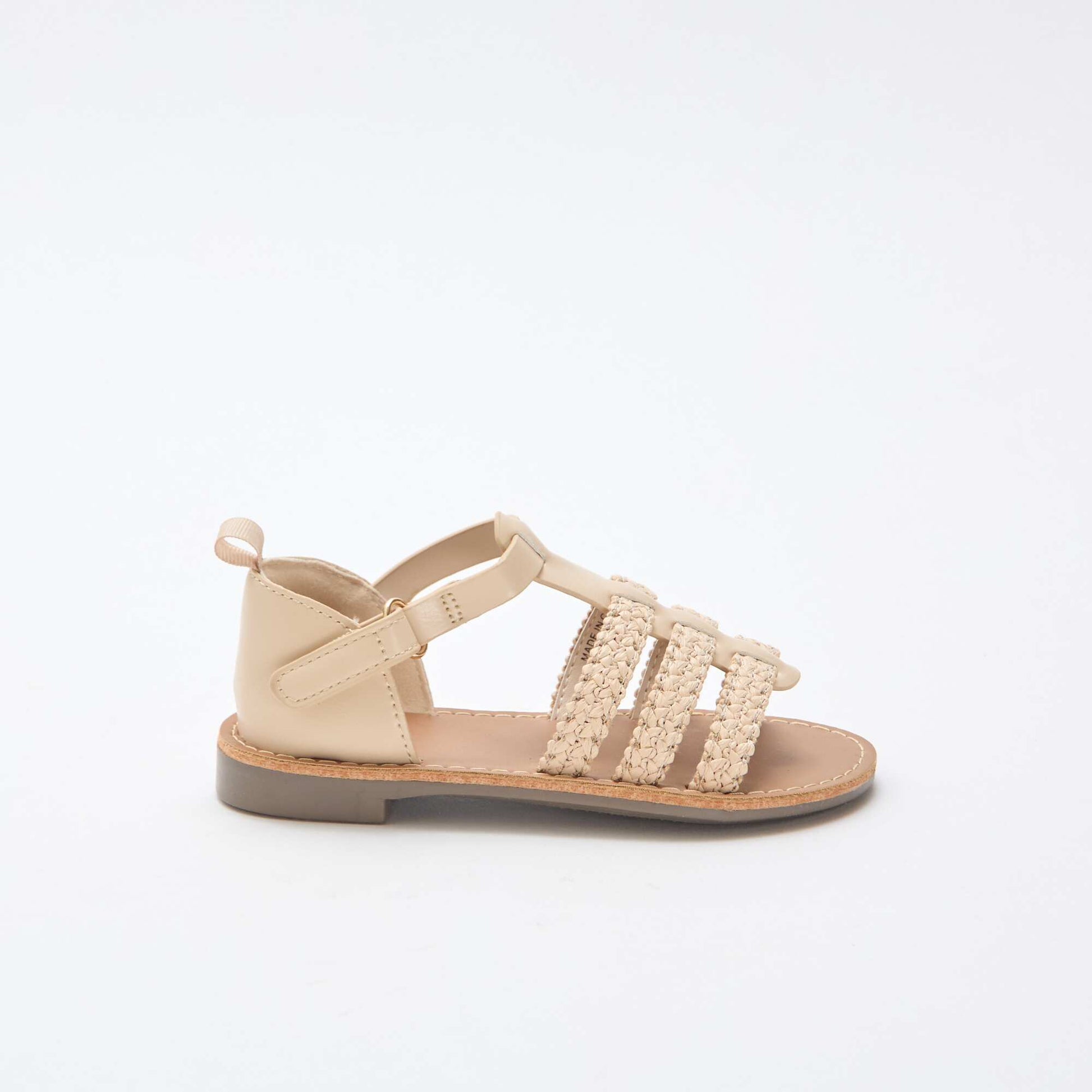 Sandales à lanières 'paille' BEIGE