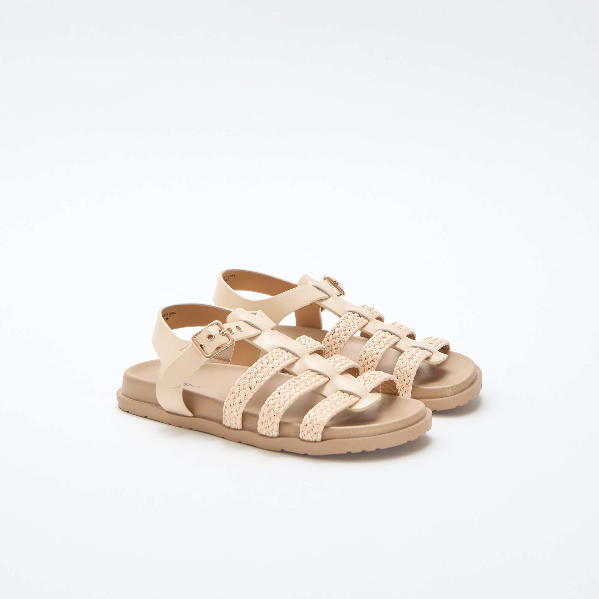 Sandales à lanières en paille BEIGE