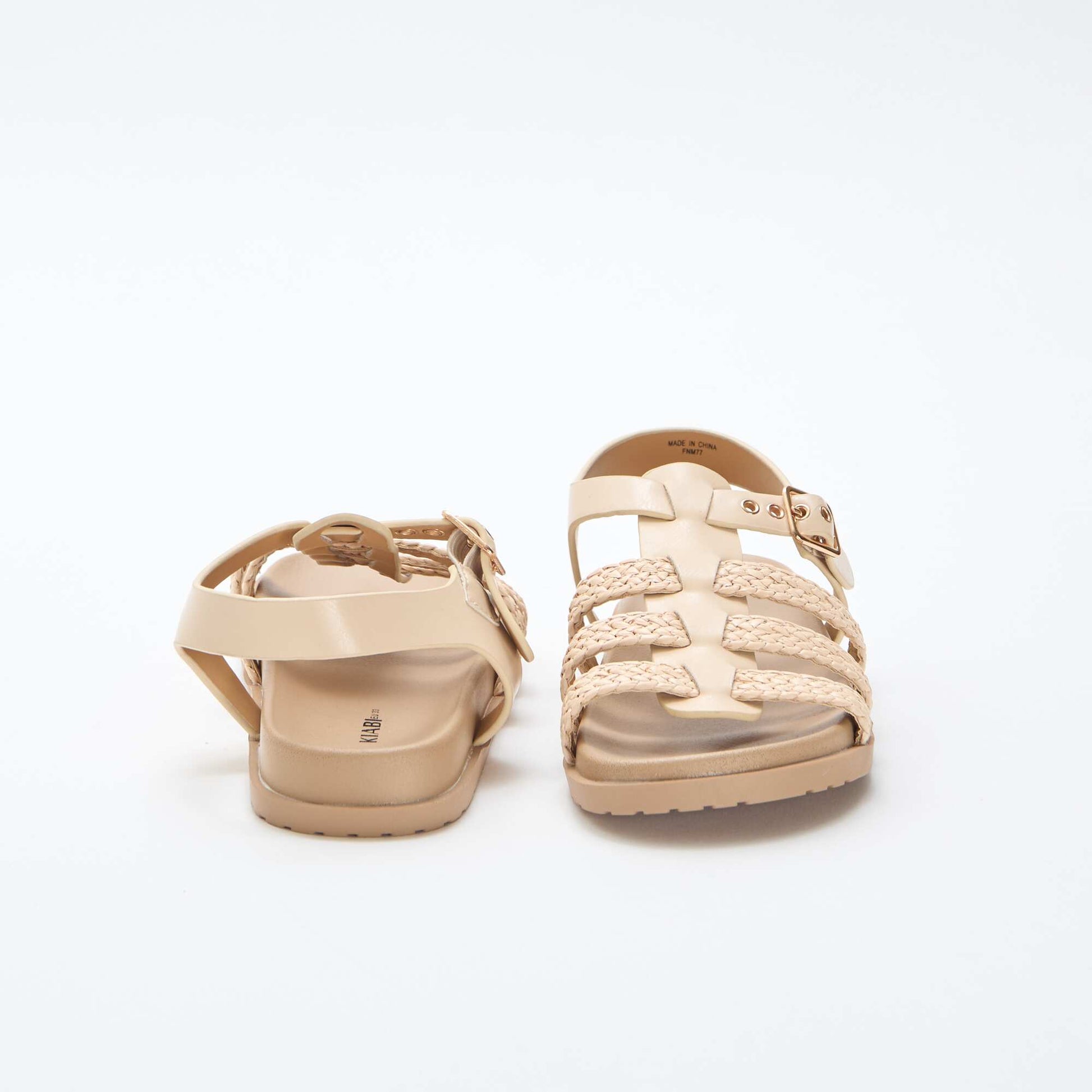 Sandales à lanières en paille BEIGE