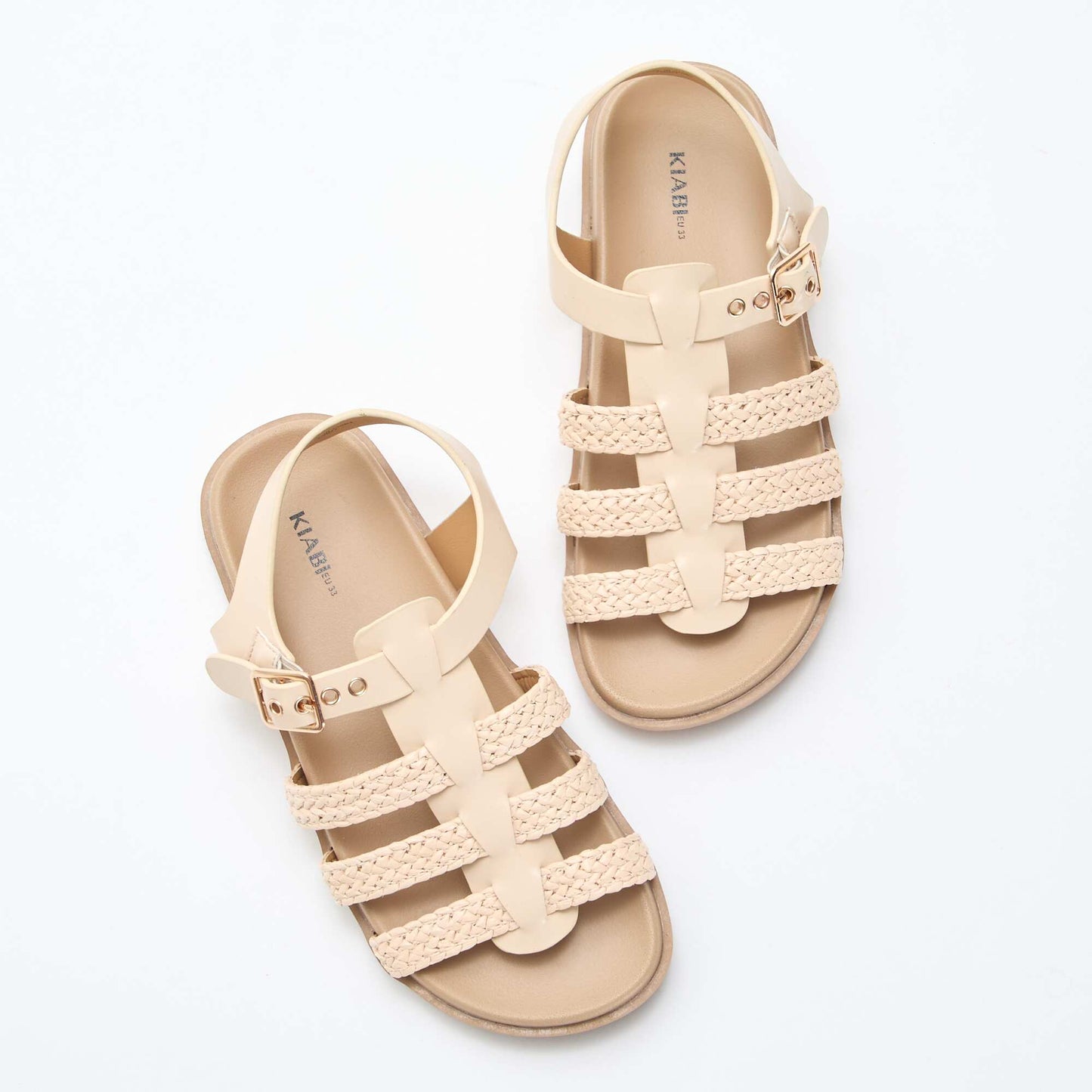 Sandales à lanières en paille BEIGE