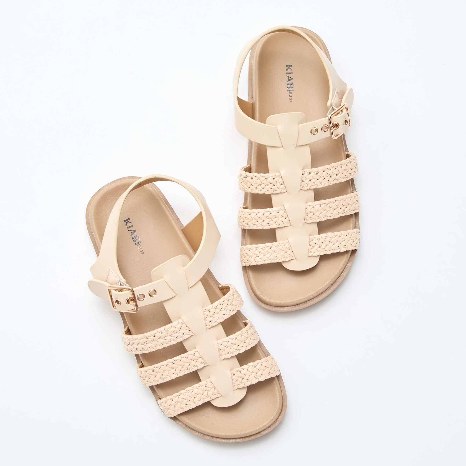 Sandales à lanières en paille BEIGE