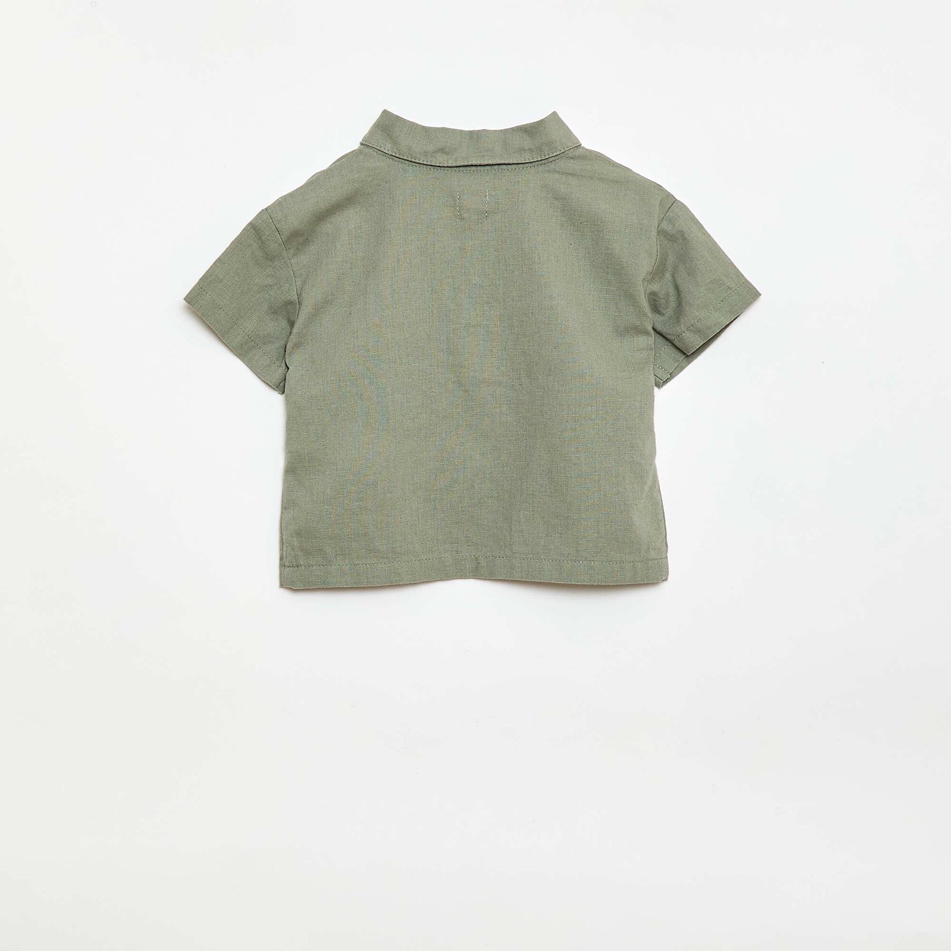 Chemise unie à manches courtes VERT