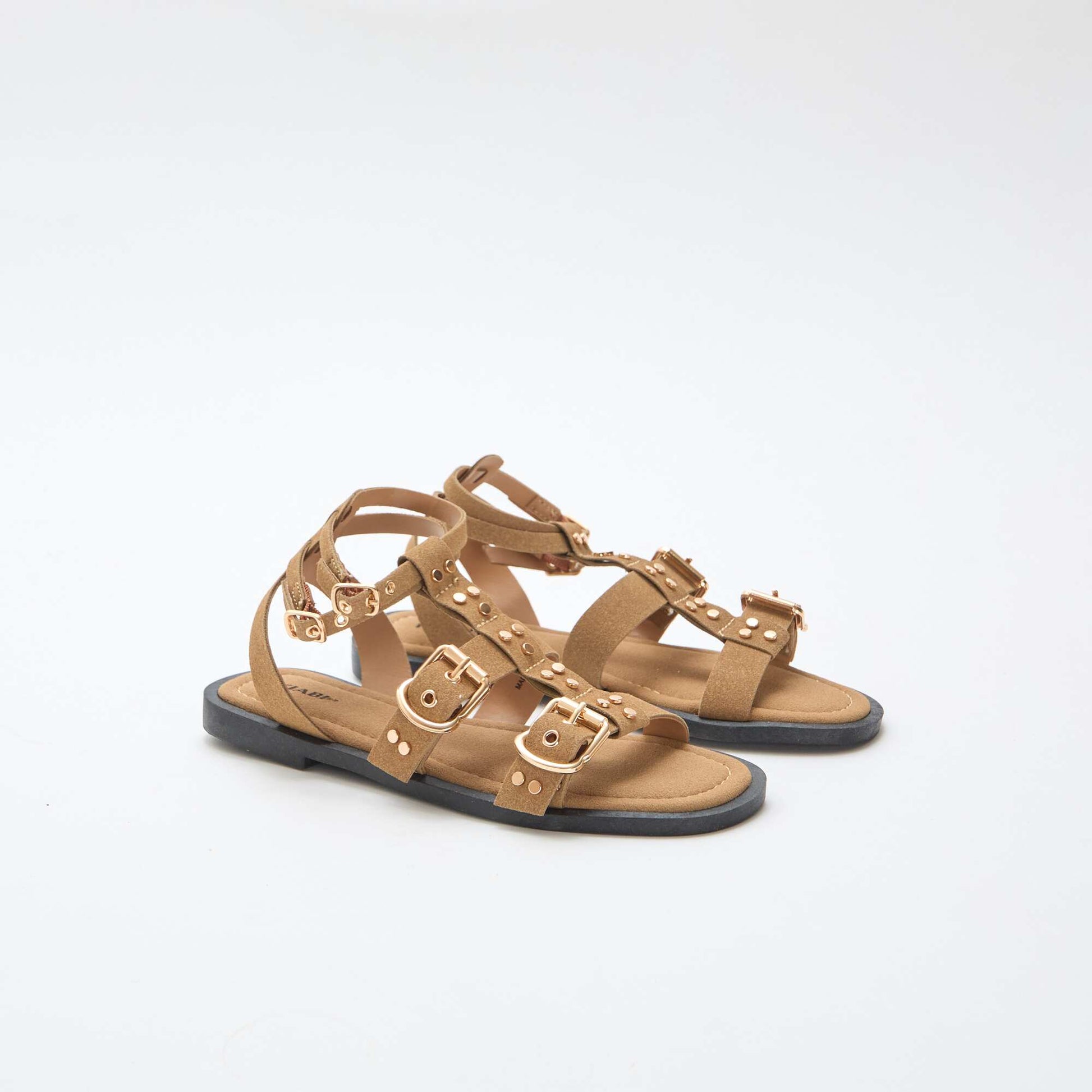Sandales plates avec brides BEIGE