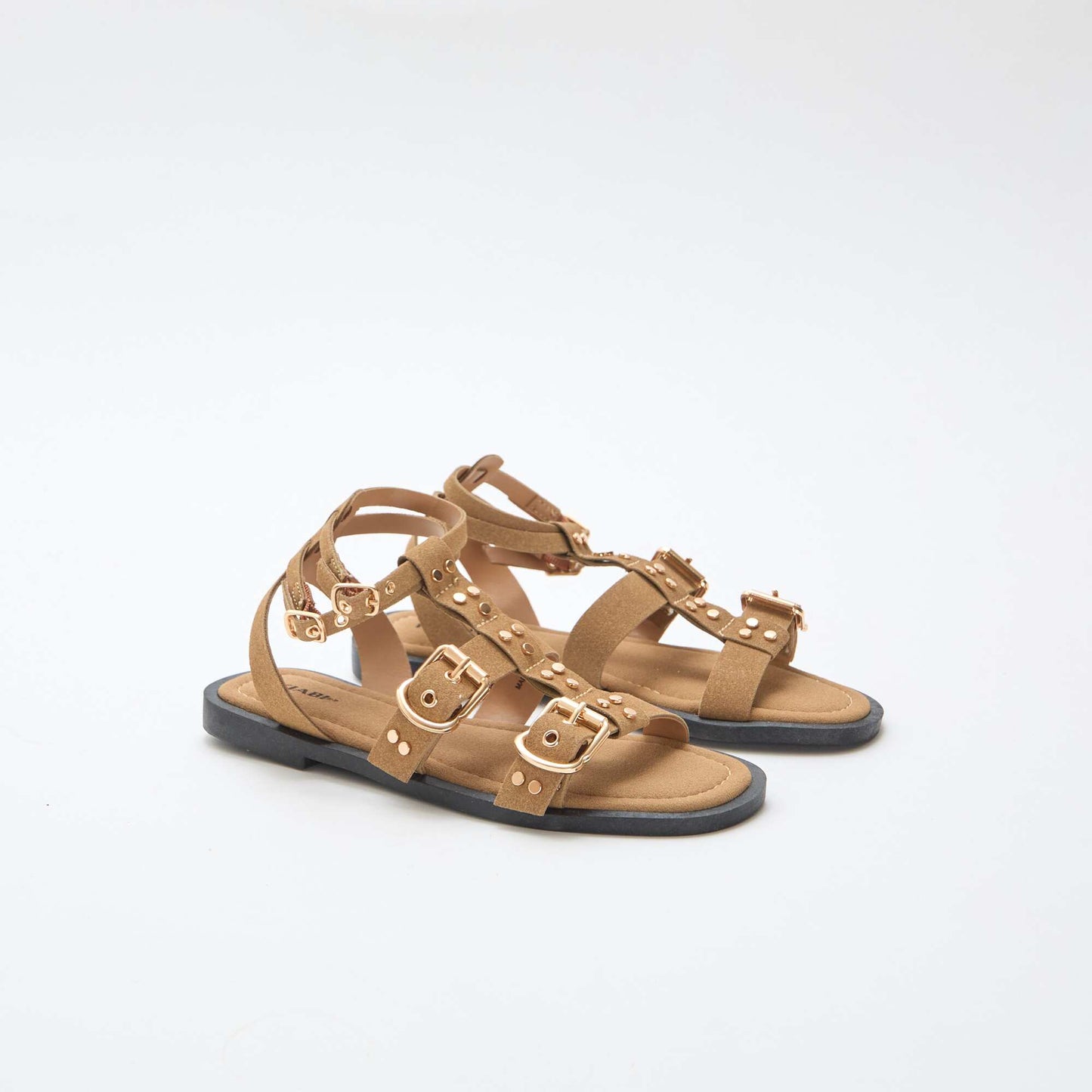 Sandales plates avec brides BEIGE