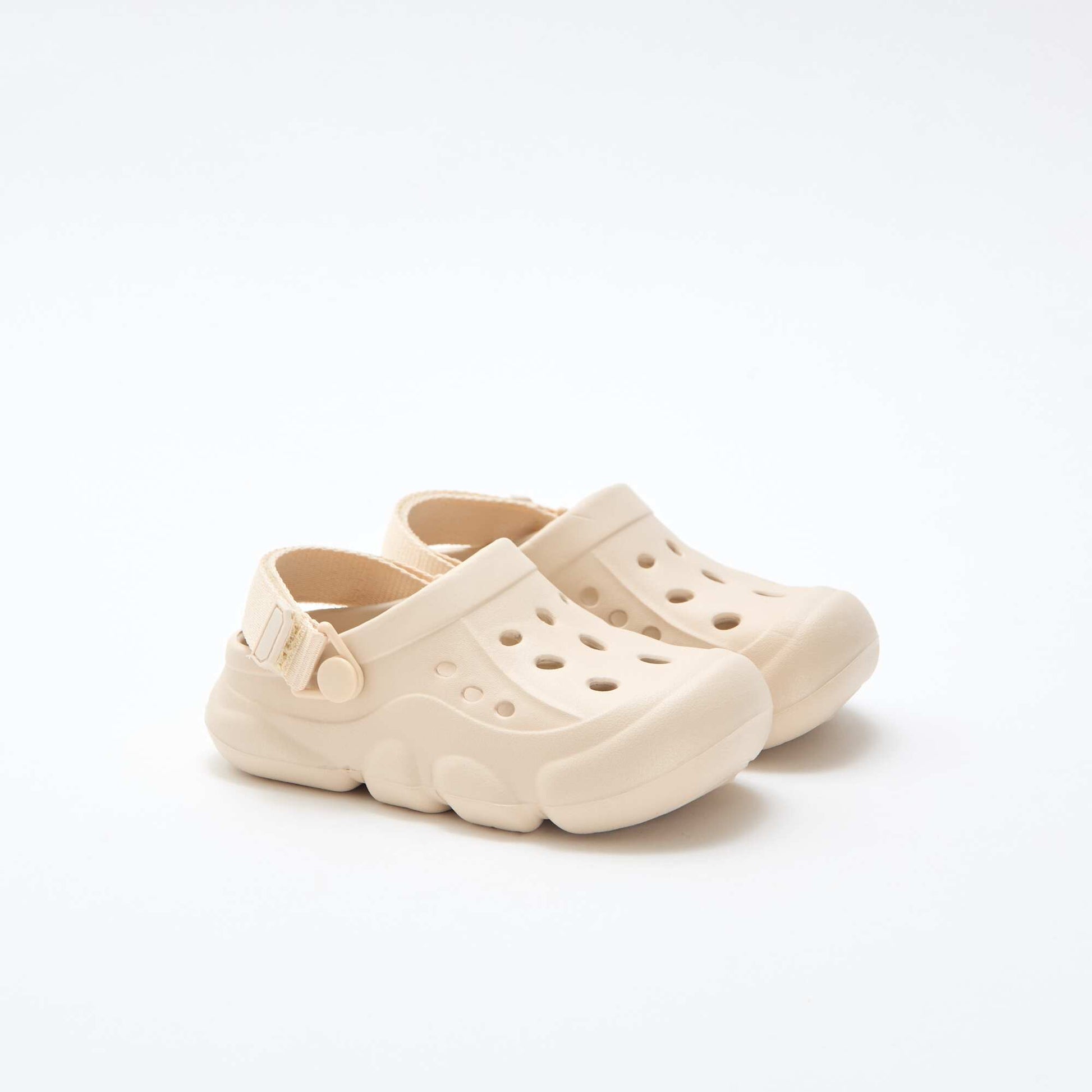 Paire de mules de plage fermées unie BEIGE