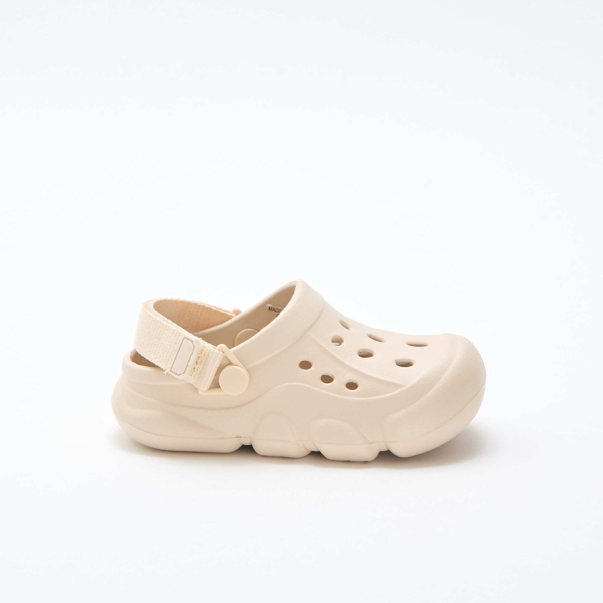 Paire de mules de plage fermées unie BEIGE