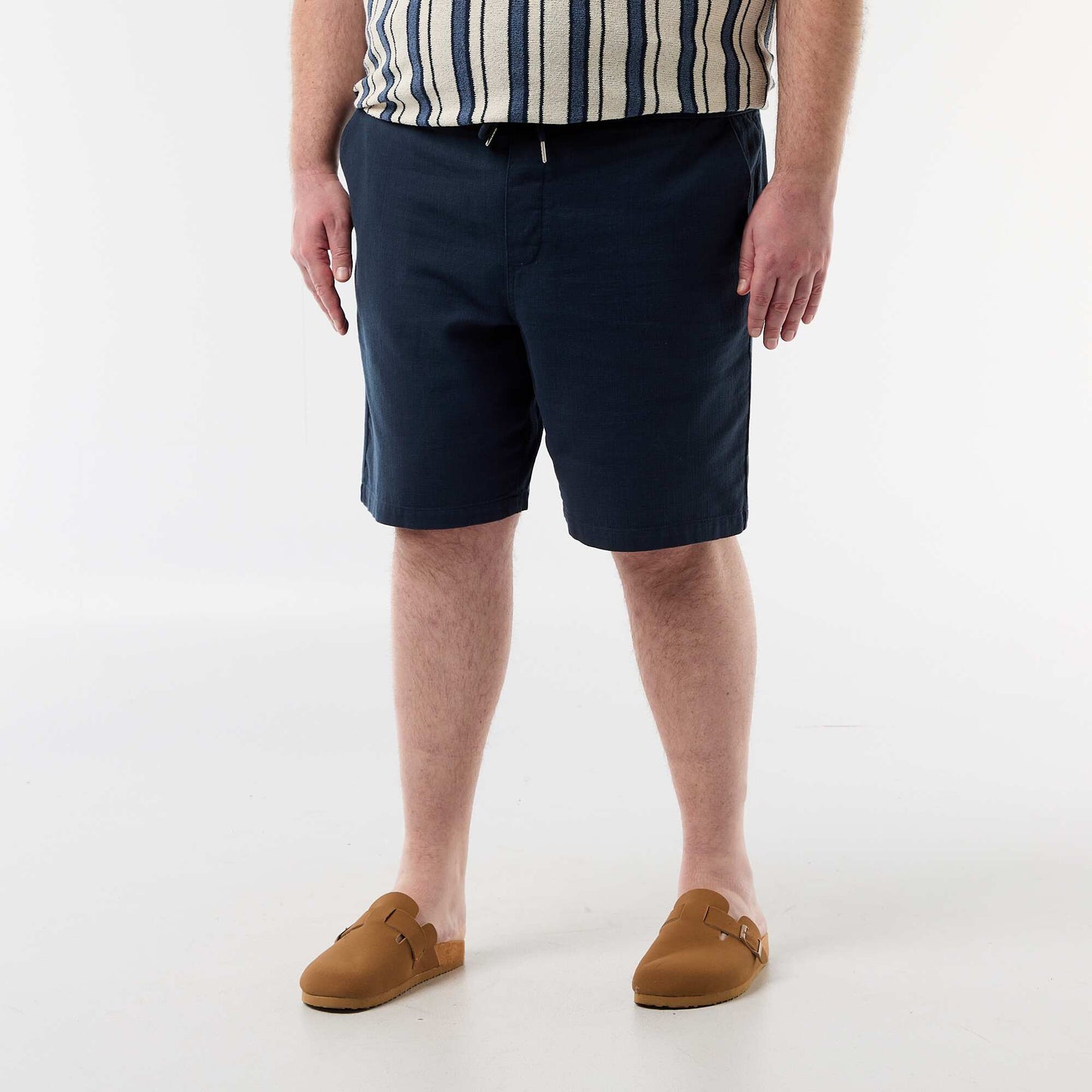 Bermuda uni en matière dobby BLEU