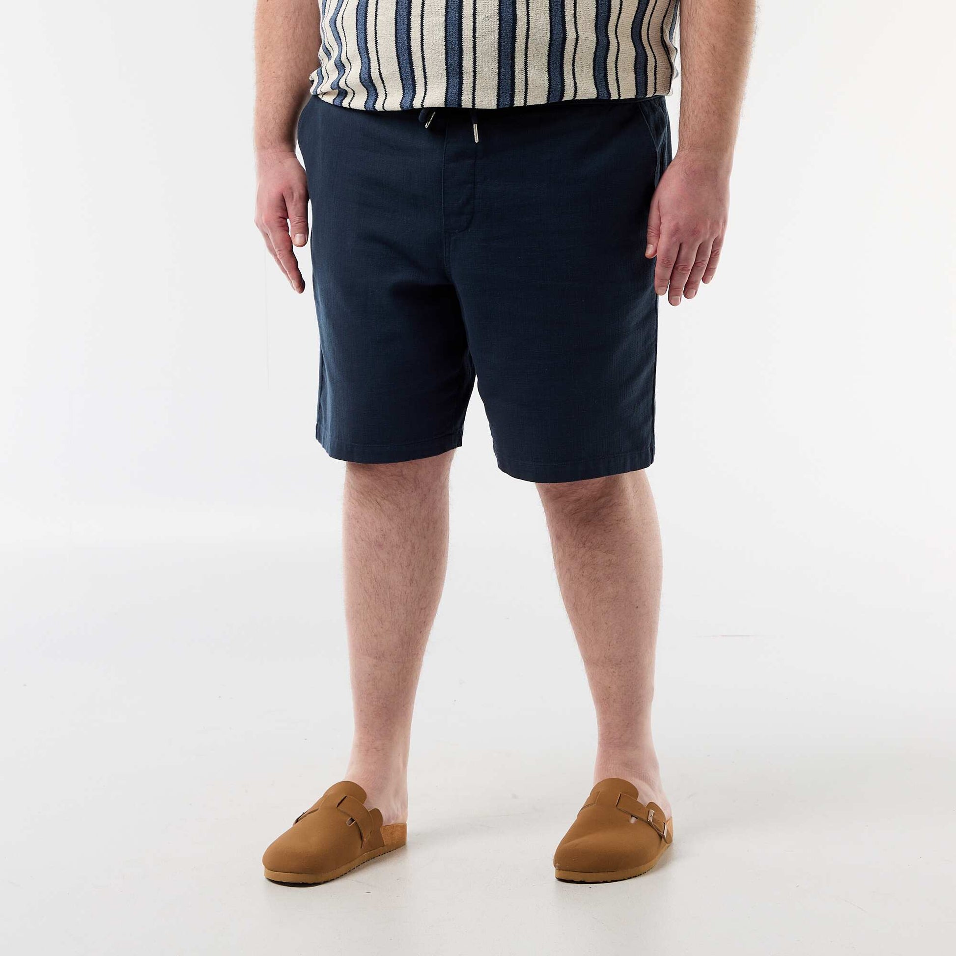 Bermuda uni en matière dobby BLEU