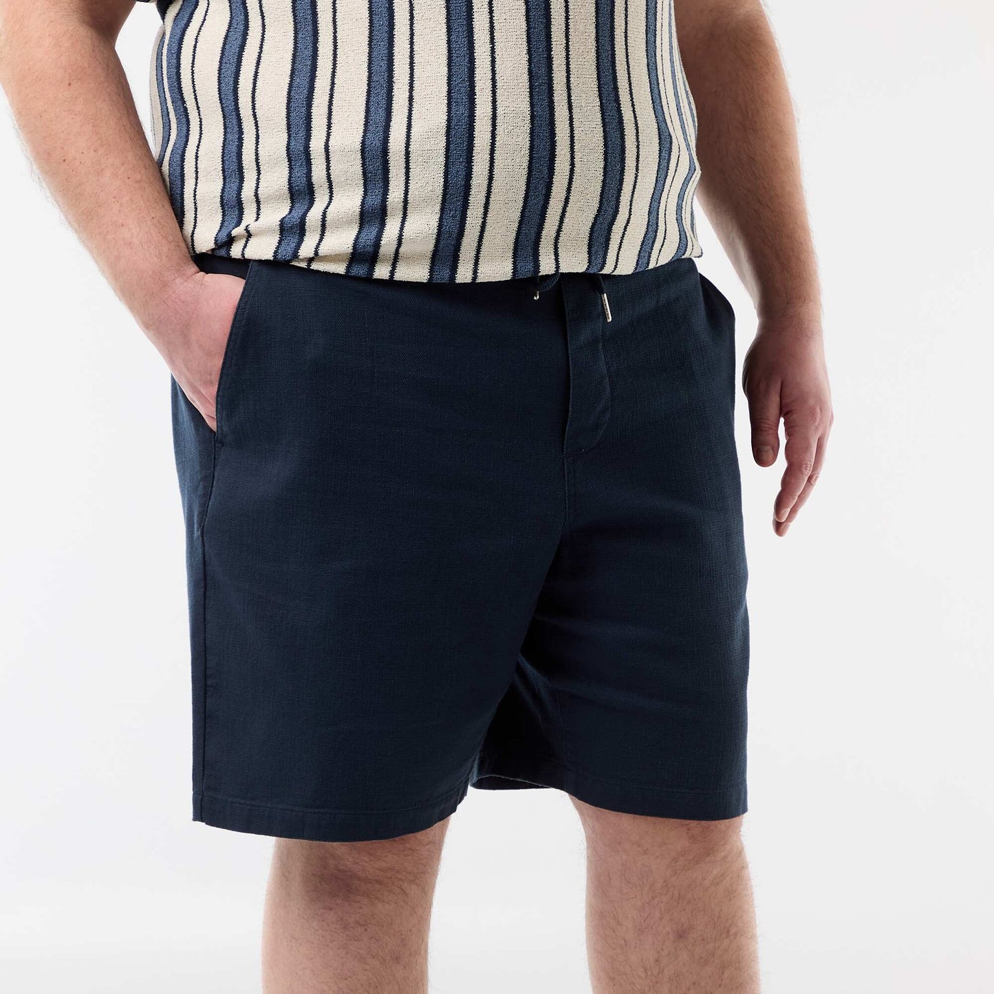 Bermuda uni en matière dobby BLEU