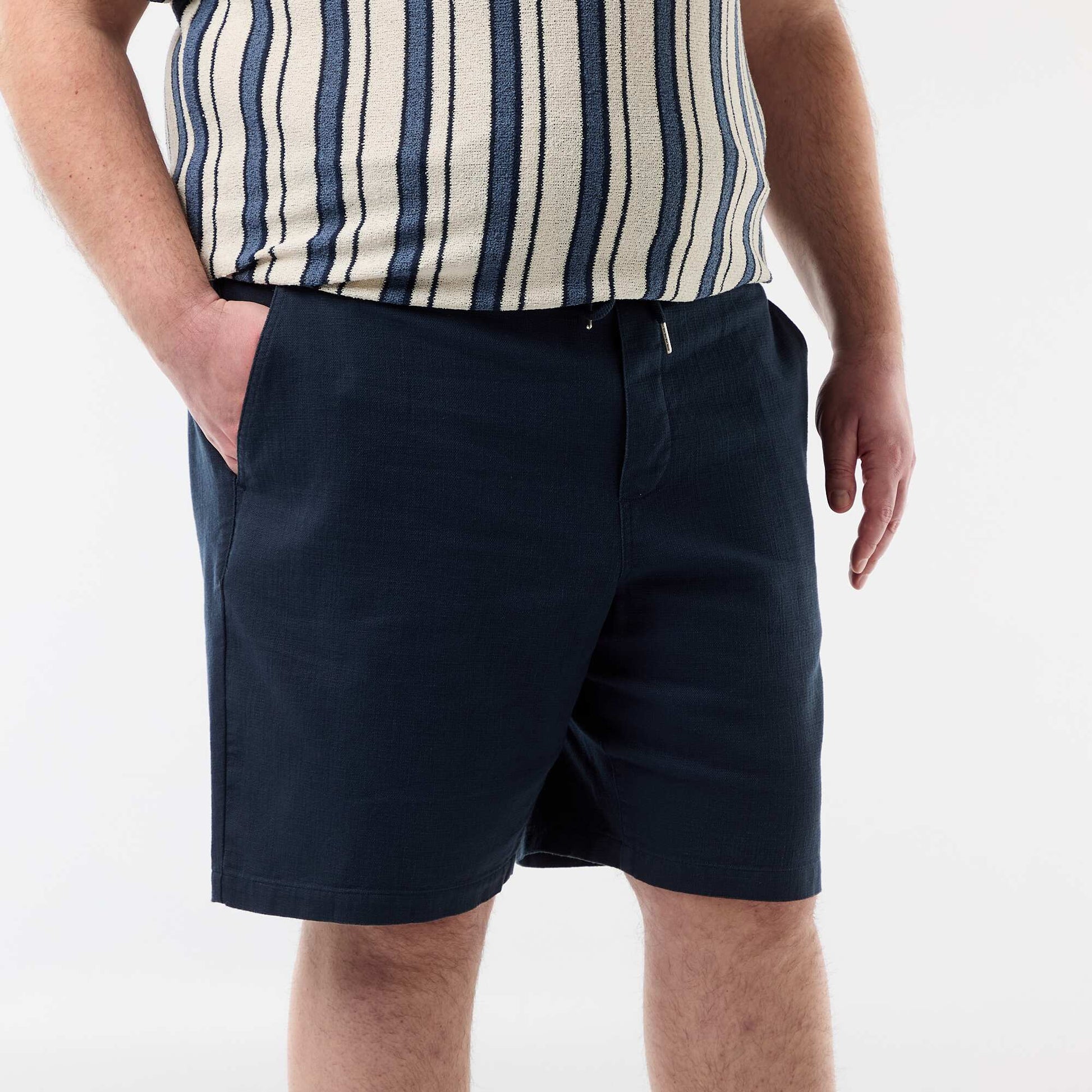 Bermuda uni en matière dobby BLEU