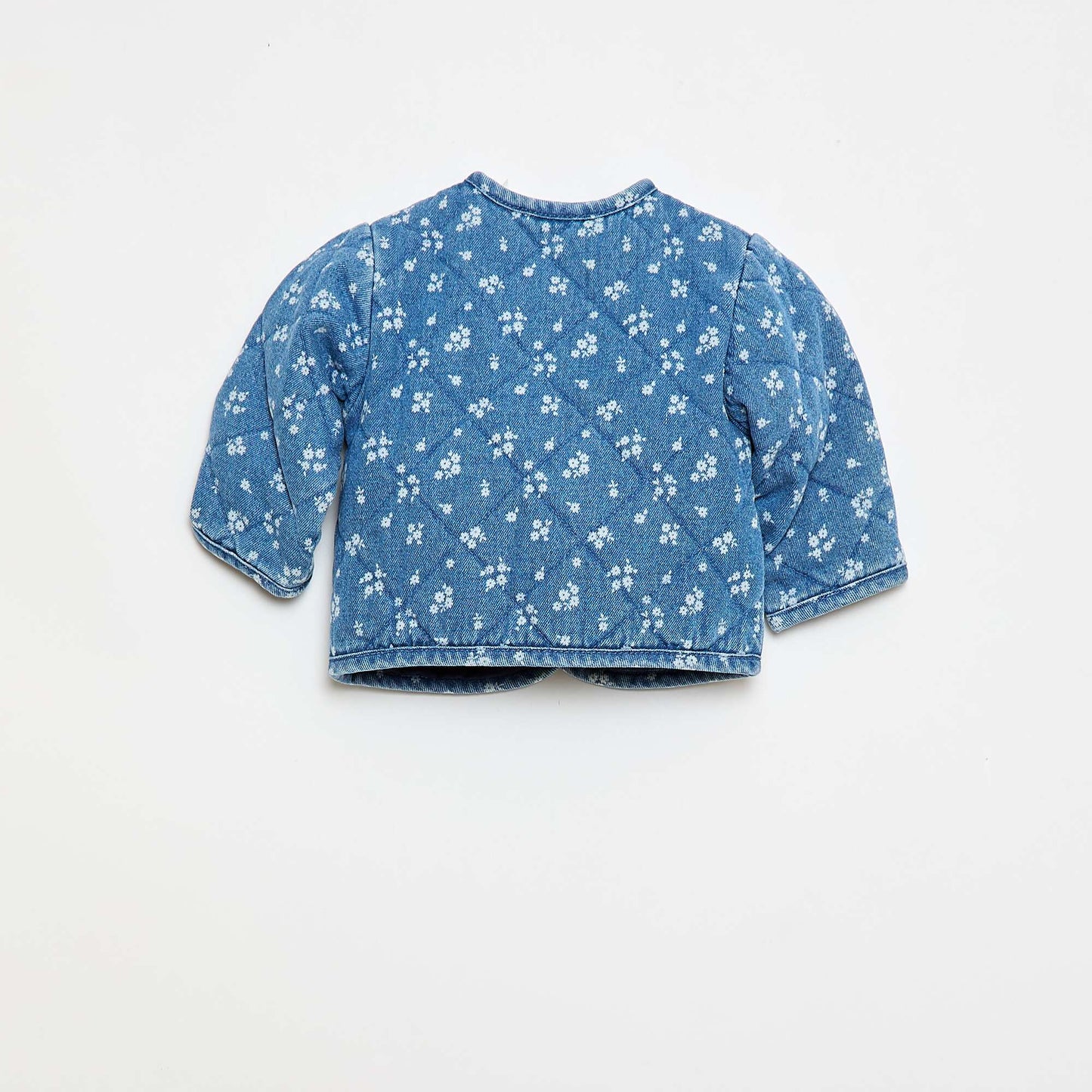 Veste matelassée en denim avec ouverture à pressions BLEU
