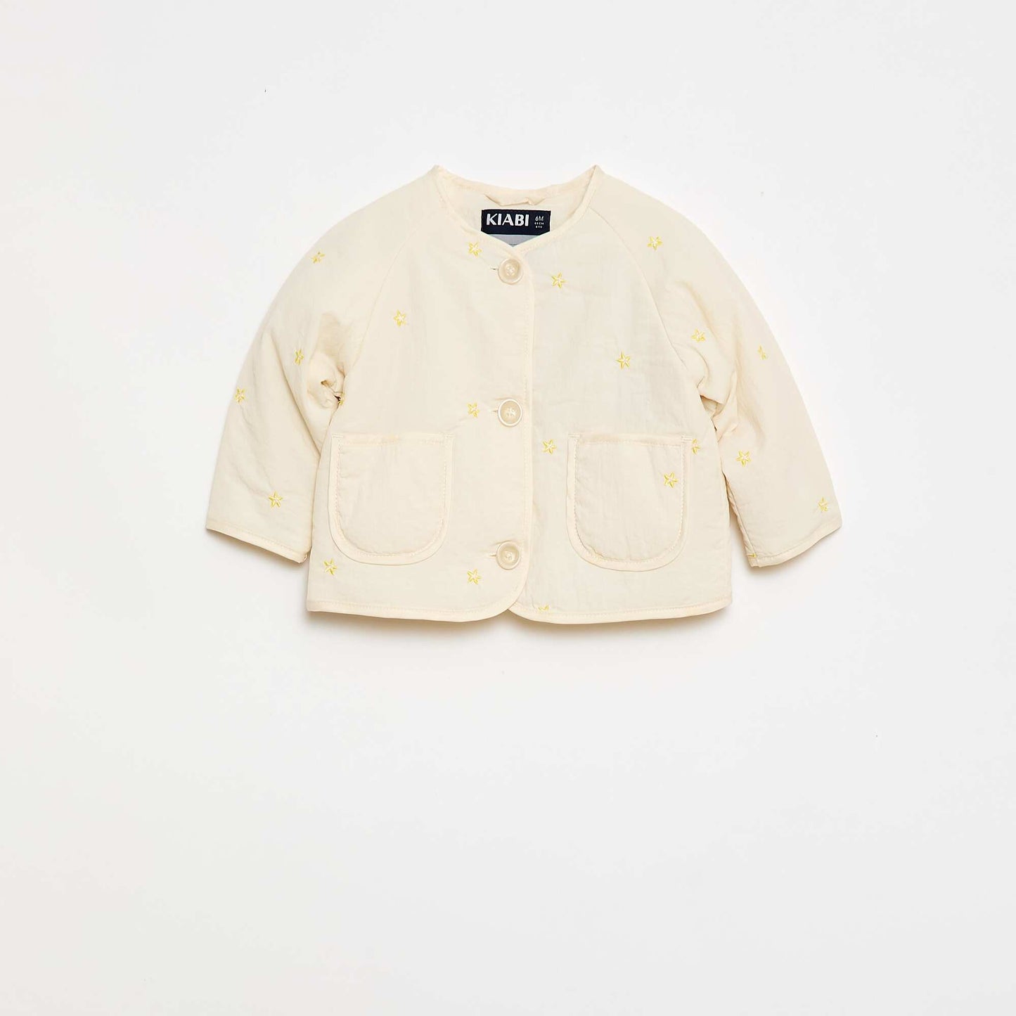 Veste matelassée col rond en tissu déperlant BEIGE