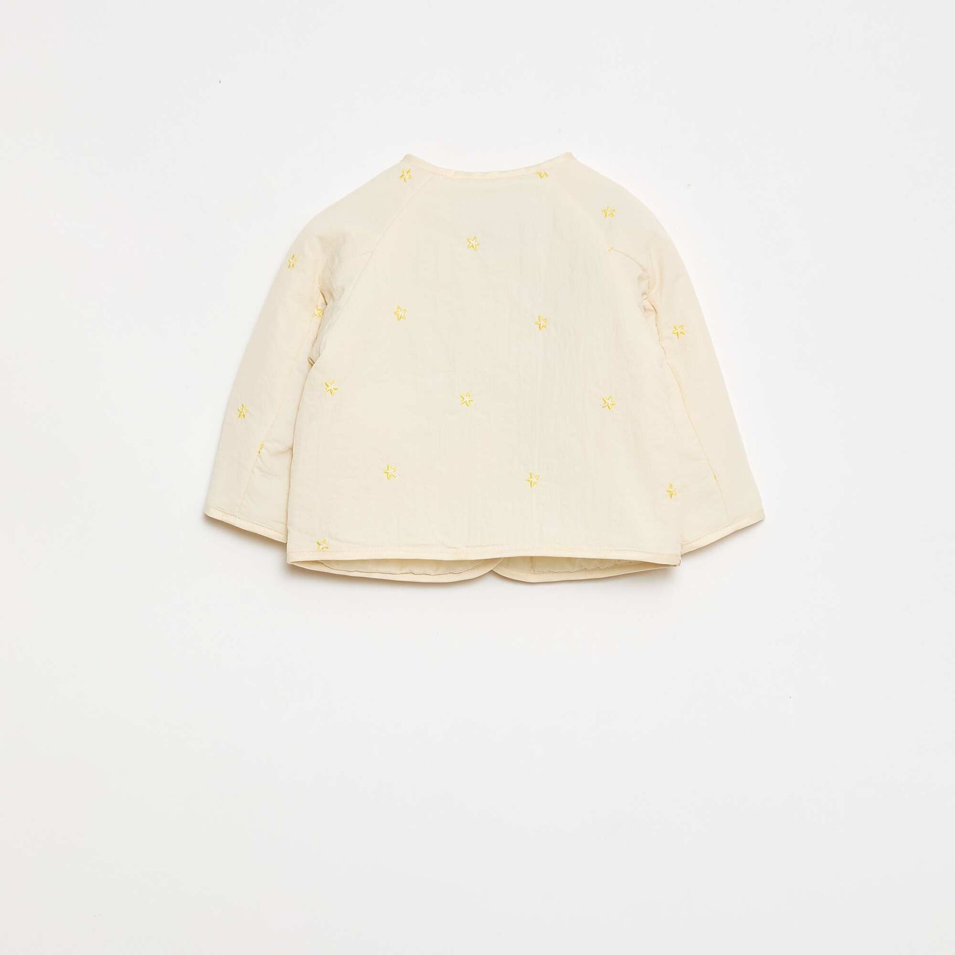 Veste matelassée col rond en tissu déperlant BEIGE