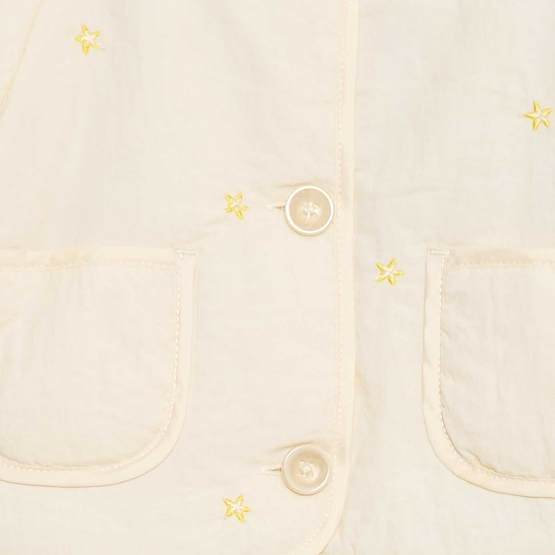 Veste matelassée col rond en tissu déperlant BEIGE