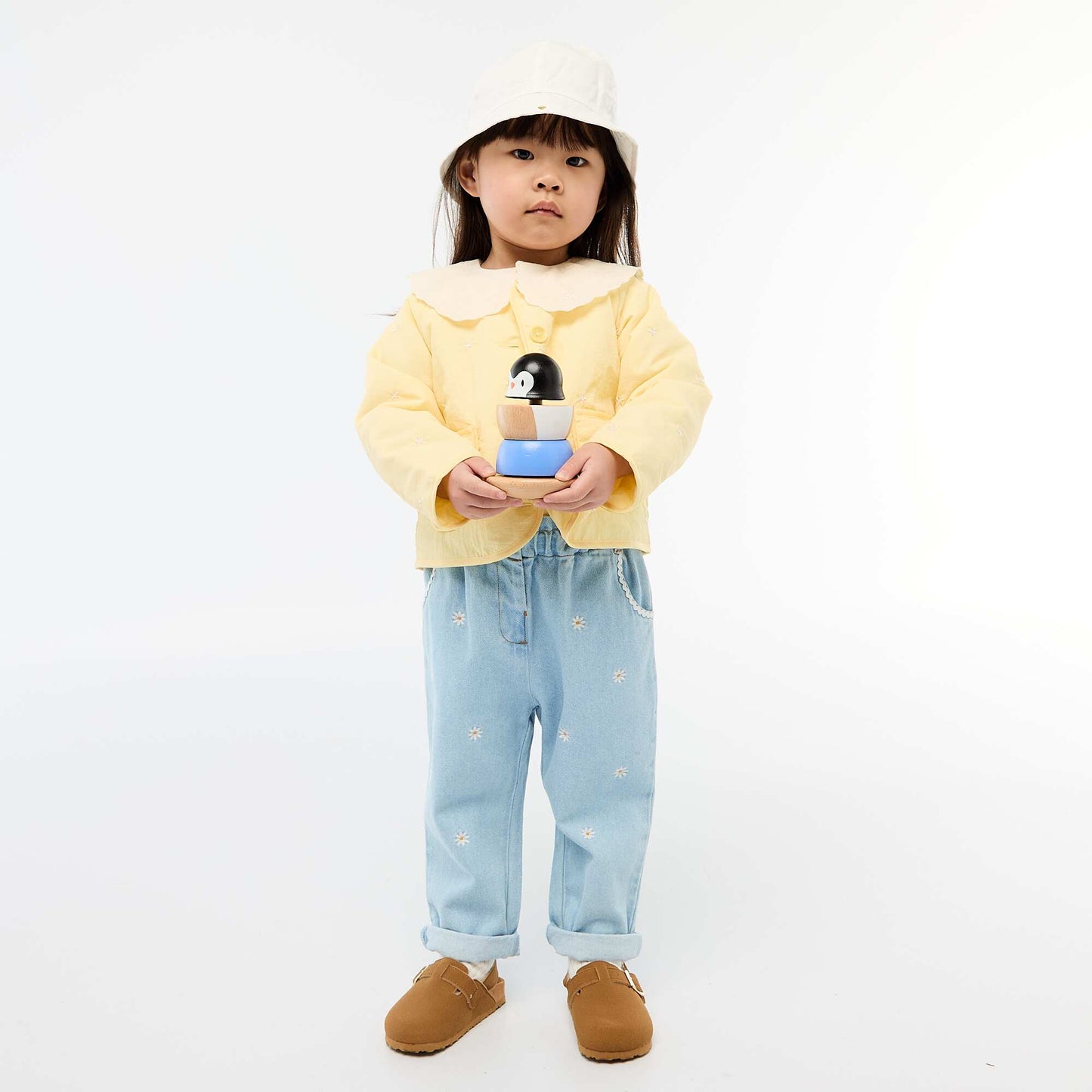 Veste matelassée col rond en tissu déperlant JAUNE