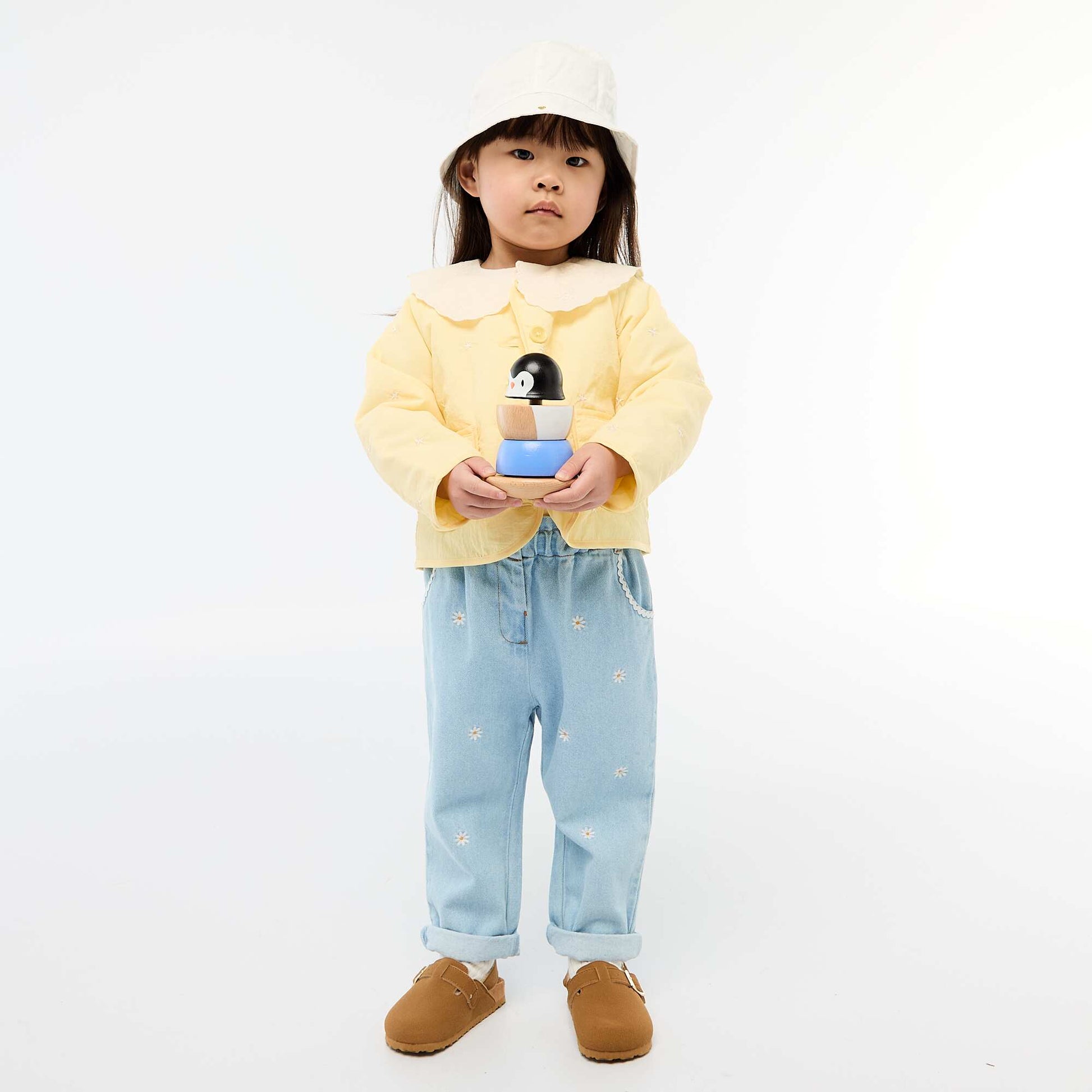 Veste matelassée col rond en tissu déperlant JAUNE