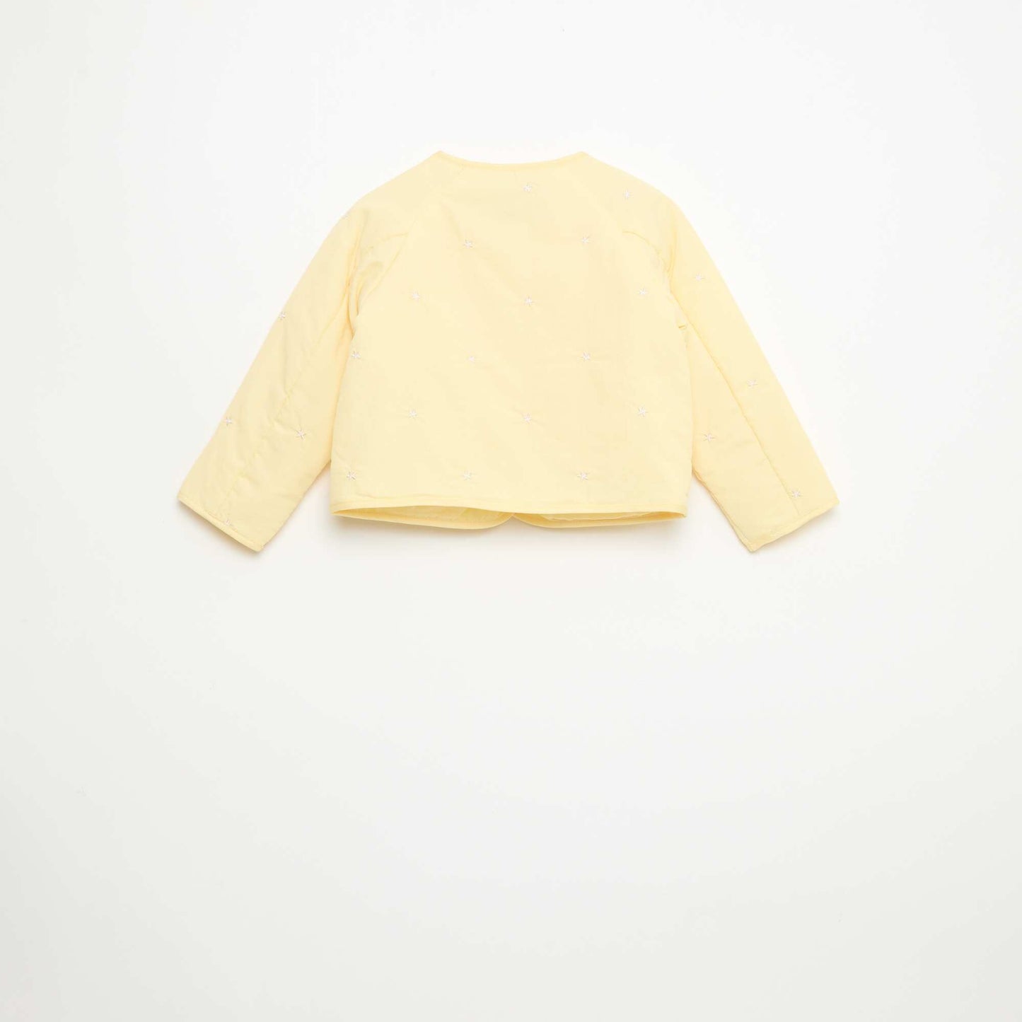 Veste matelassée col rond en tissu déperlant JAUNE