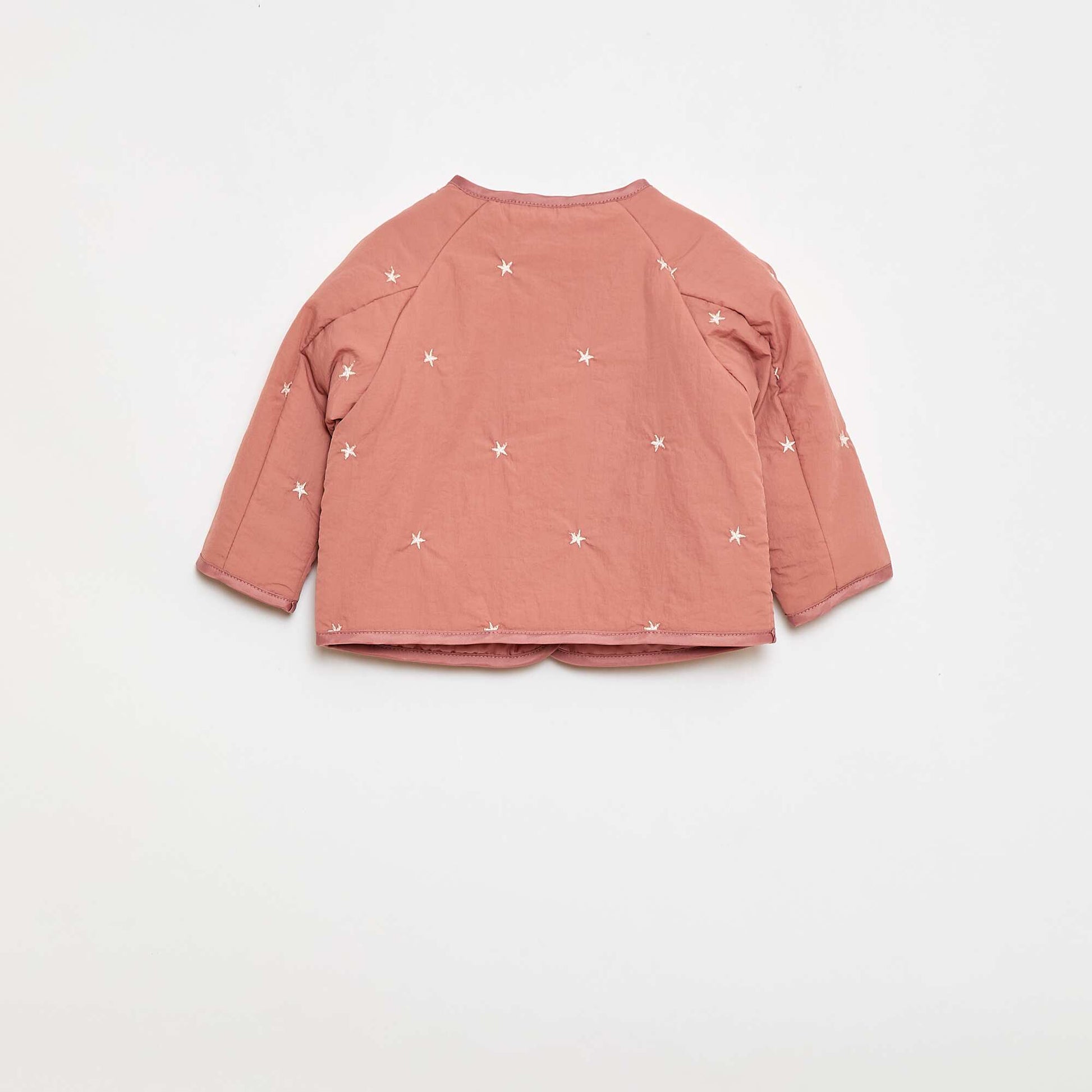 Veste matelassée col rond en tissu déperlant ROSE