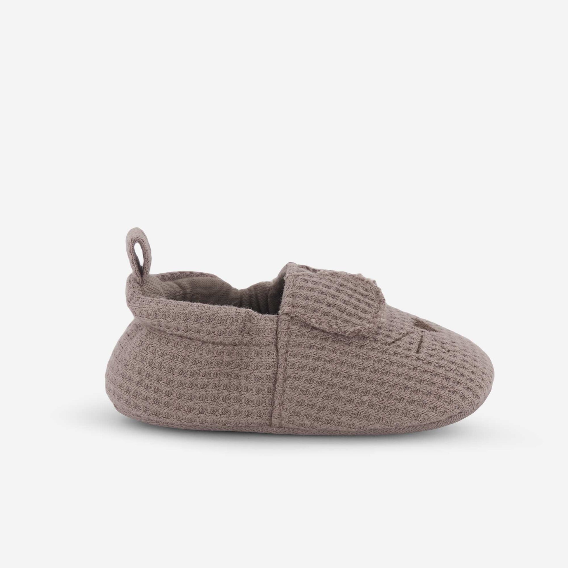 Chaussons en gaze de coton + oreilles animaux MARRON