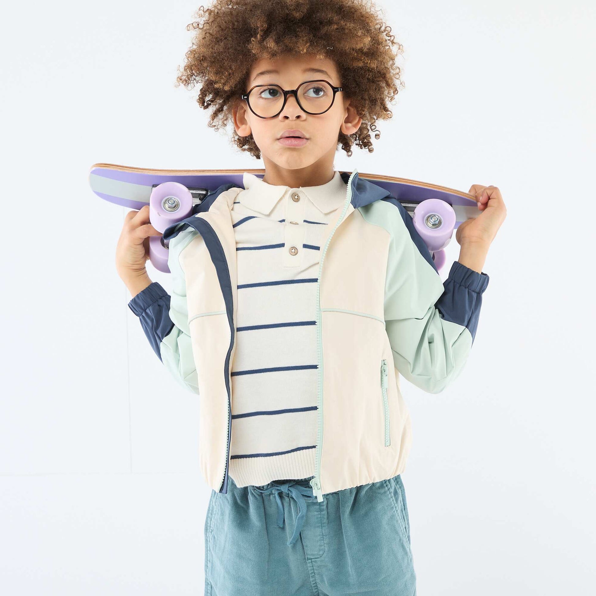 Blouson sportswear à capuche BLANC