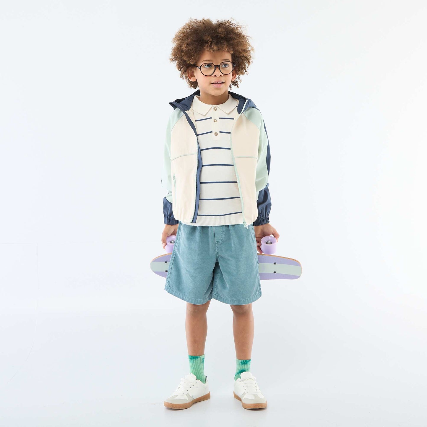 Blouson sportswear à capuche BLANC