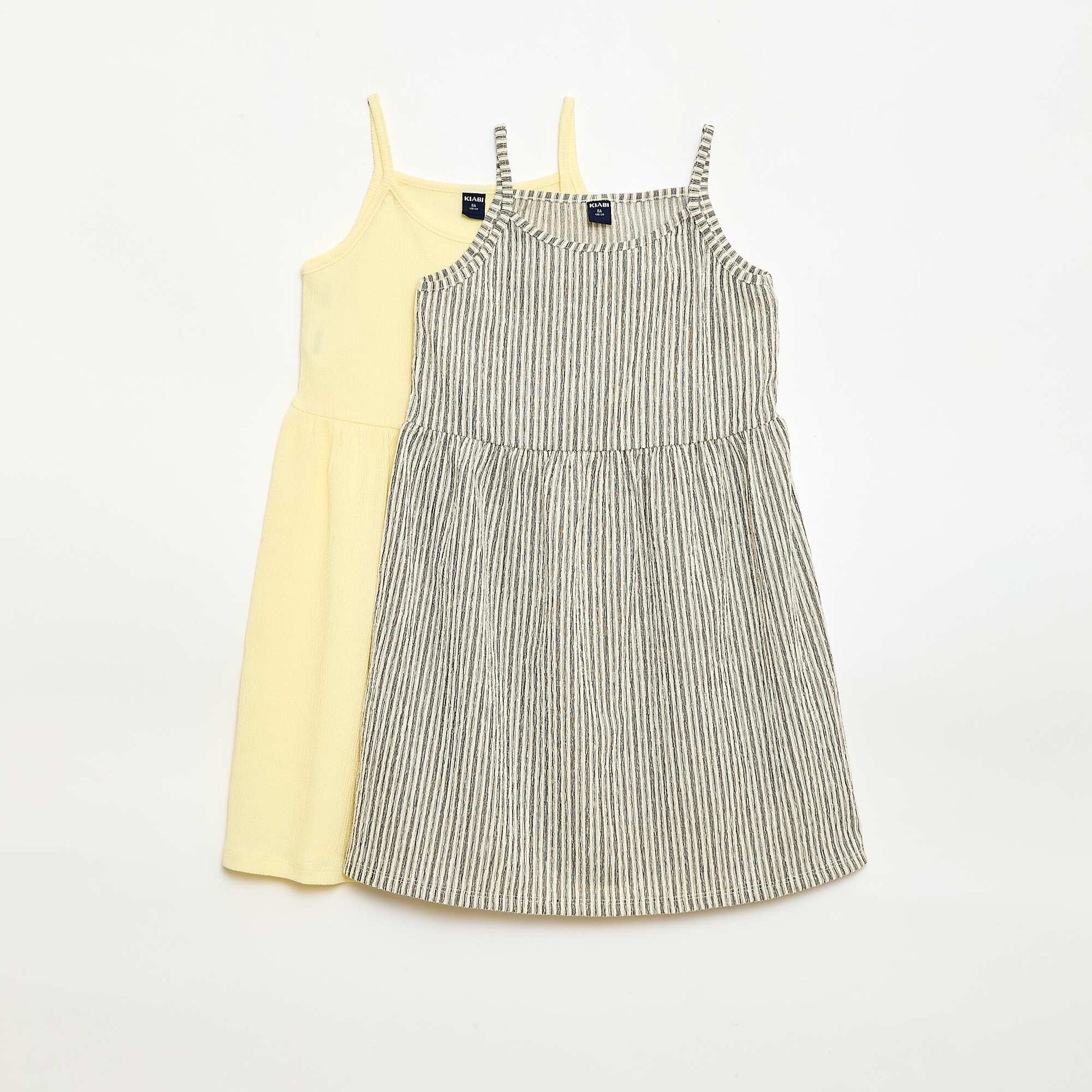 Lot de 2 robes en maille crêpée GRIS