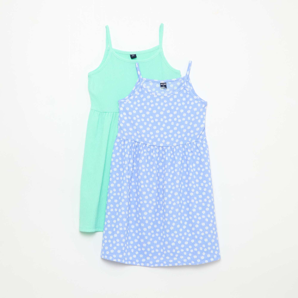Lot de 2 robes en maille crêpée BLEU