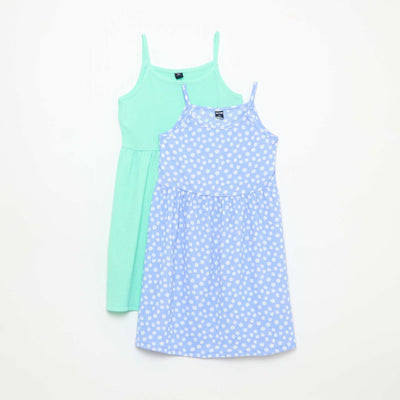 Lot de 2 robes en maille crêpée BLEU