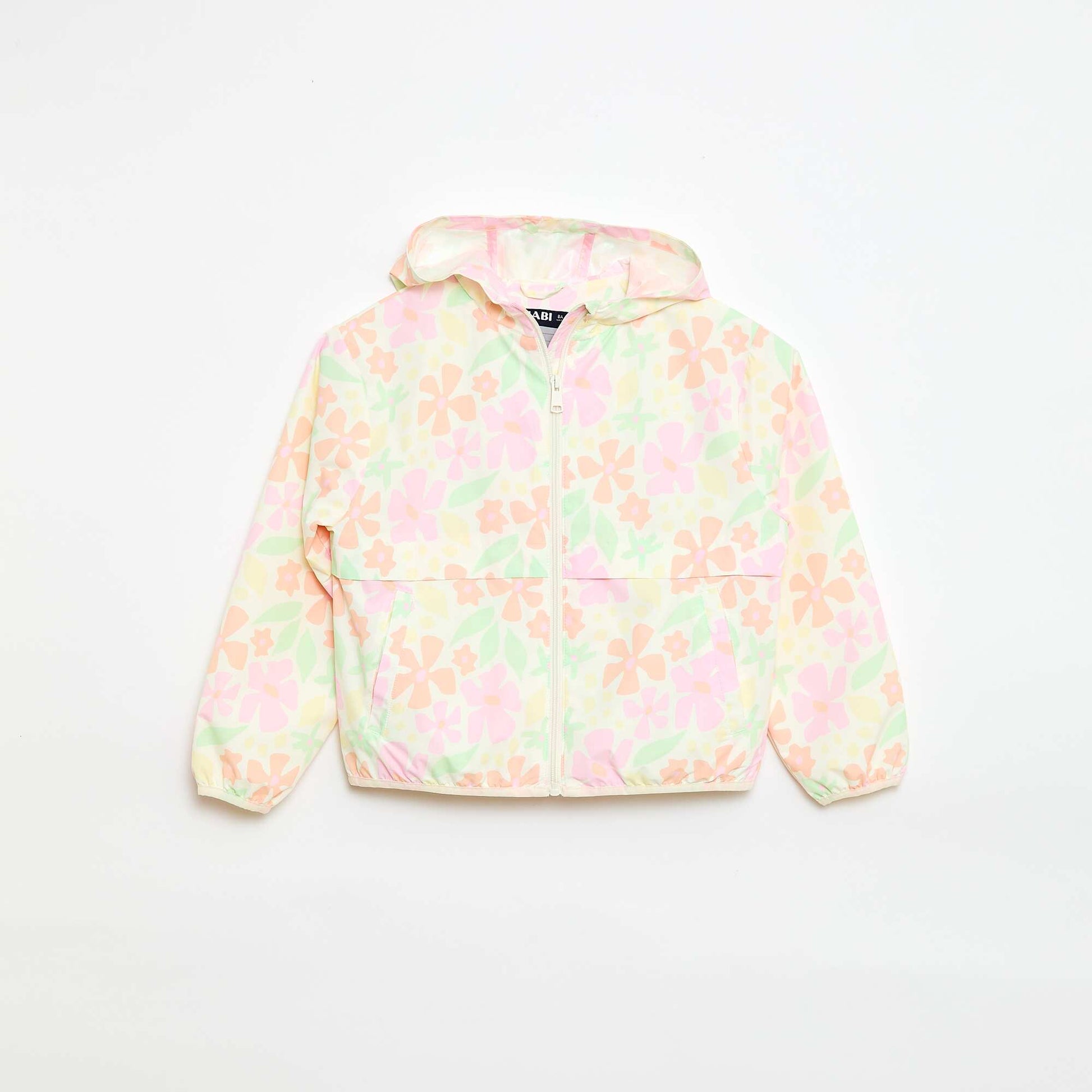Blouson coupe-vent à capuche à motif BLANC