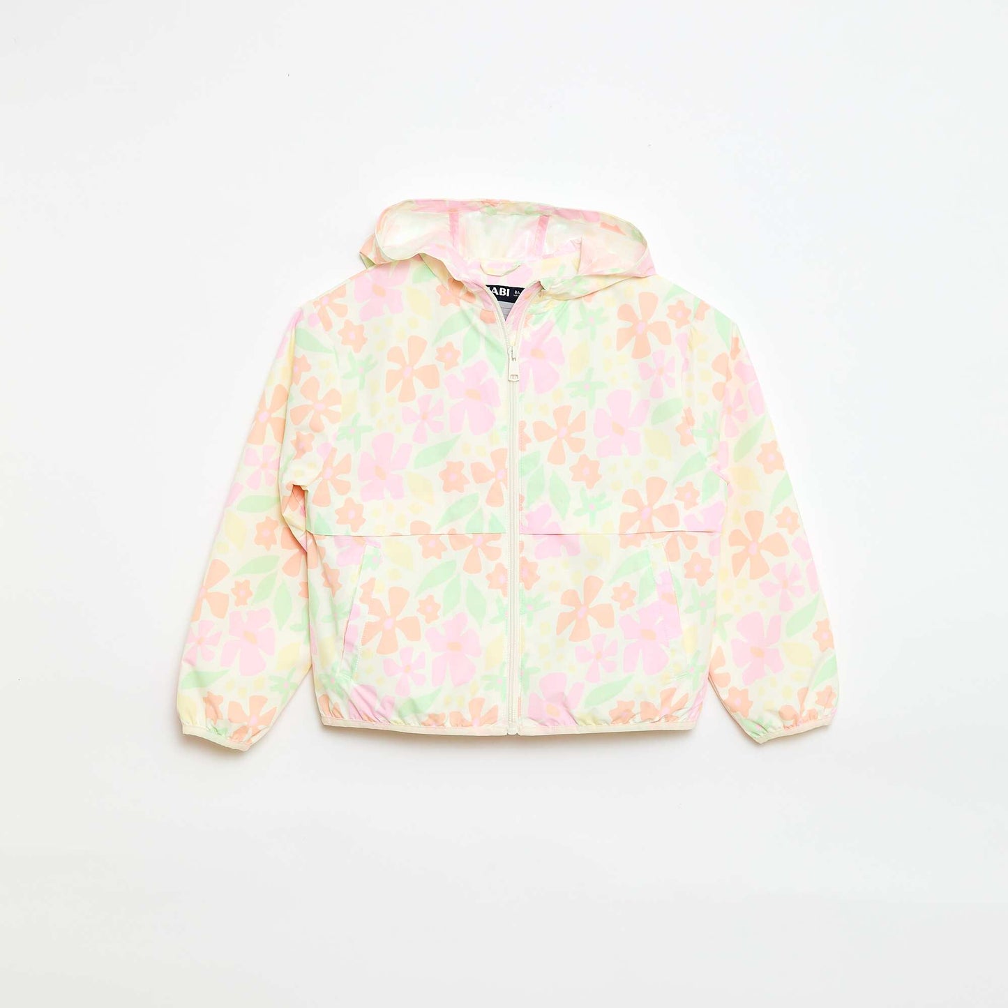 Blouson coupe-vent à capuche à motif BLANC