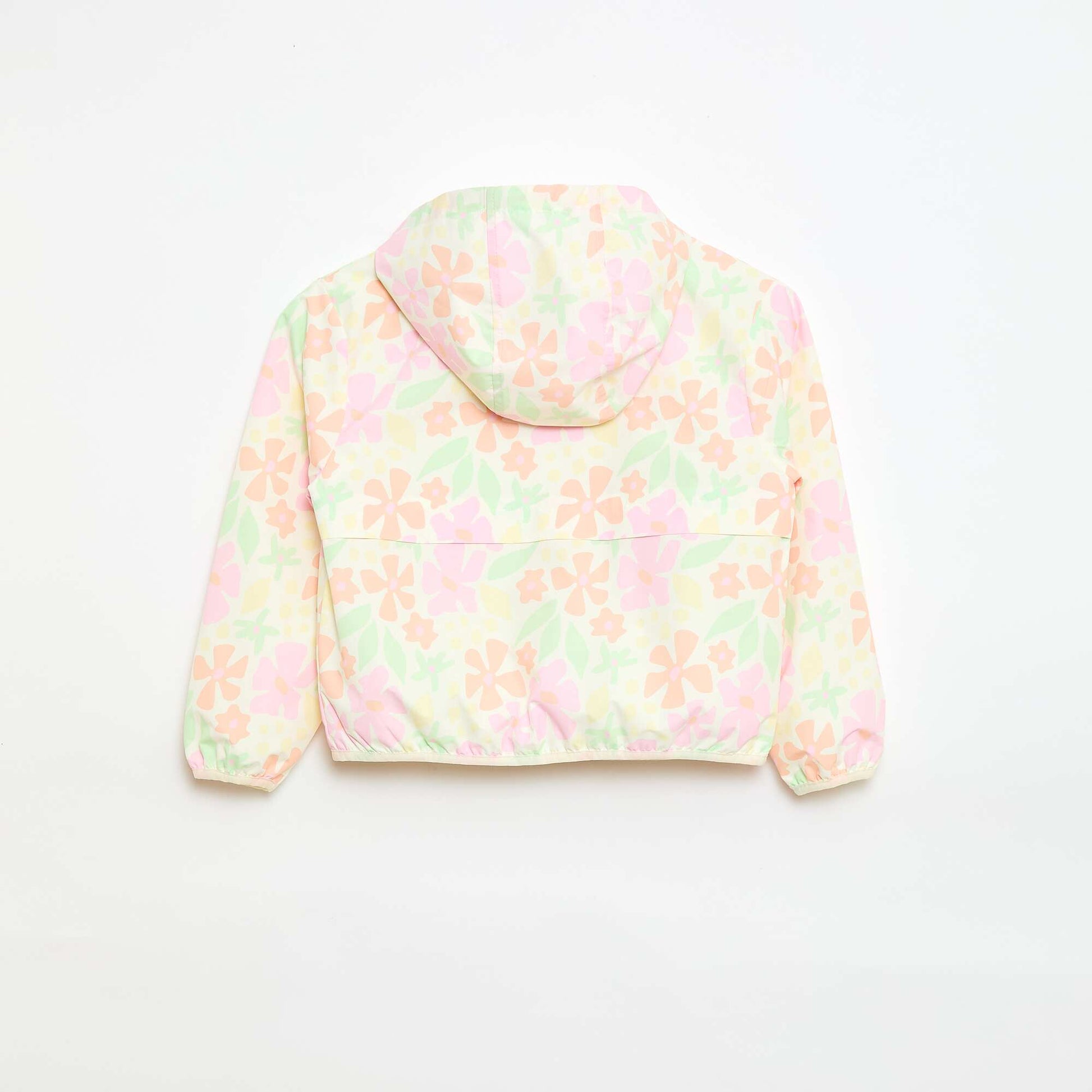 Blouson coupe-vent à capuche à motif BLANC