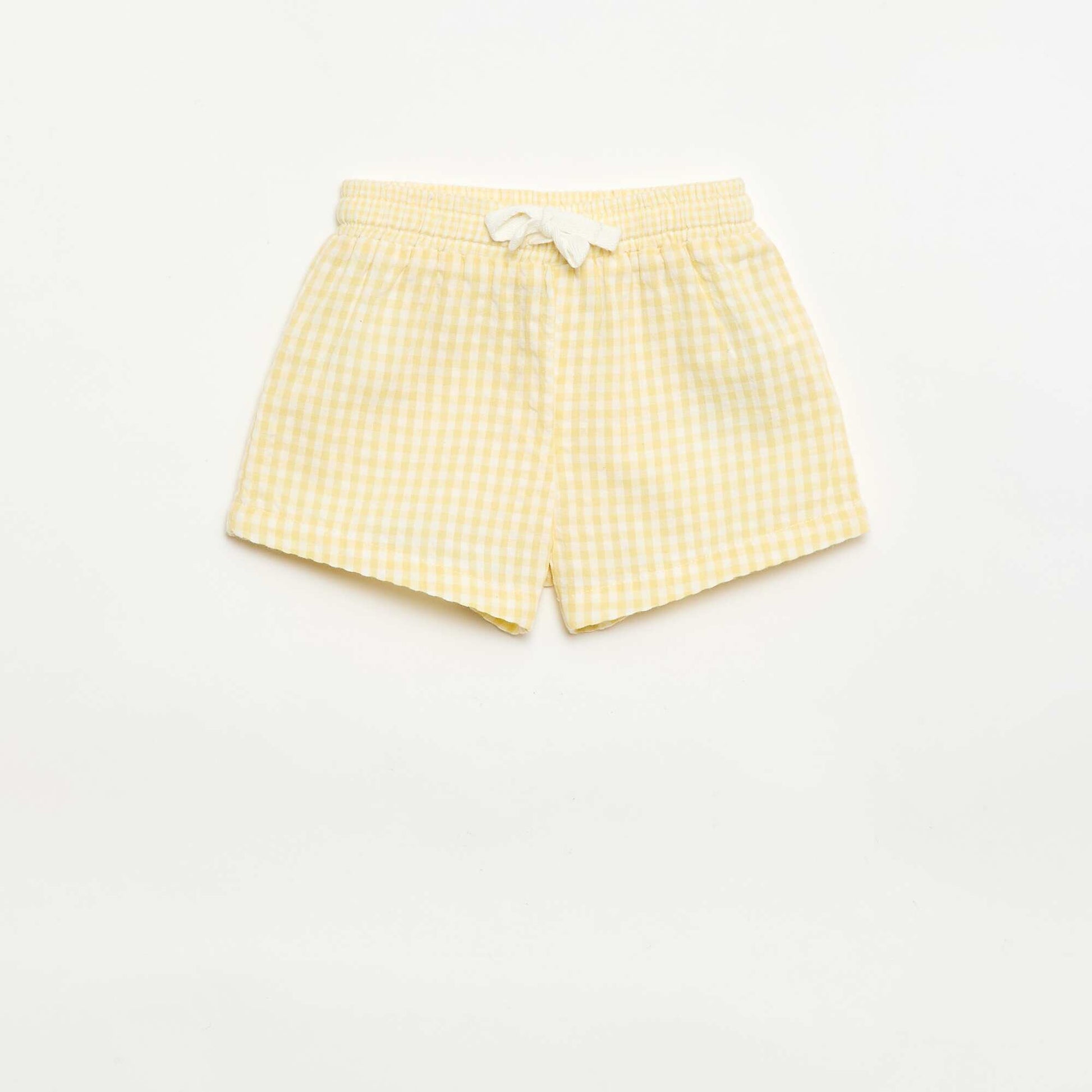 Short en seersucker motif Vichy JAUNE