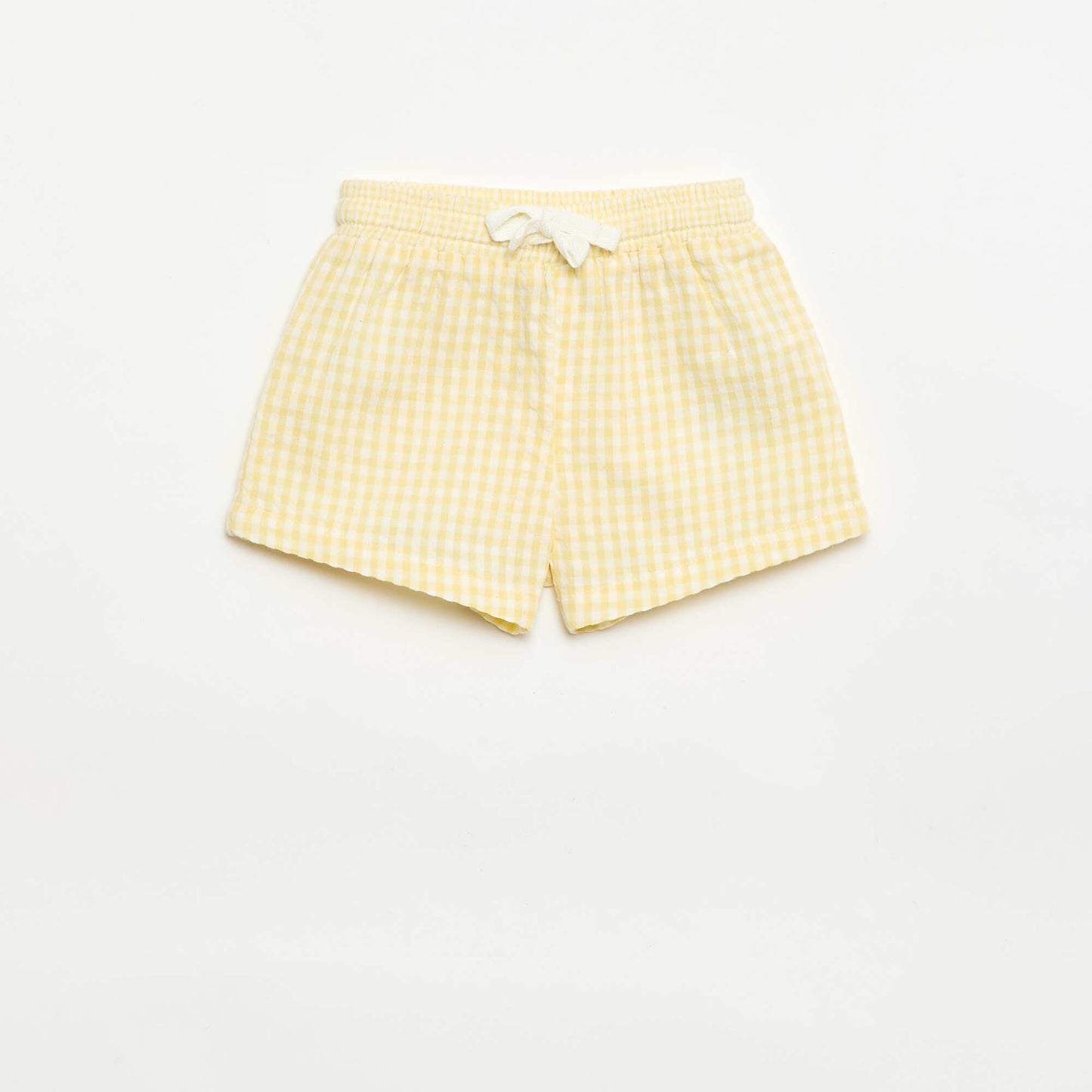Short en seersucker motif Vichy JAUNE