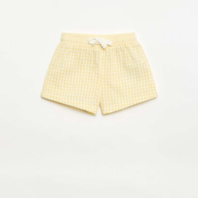 Short en seersucker motif Vichy JAUNE