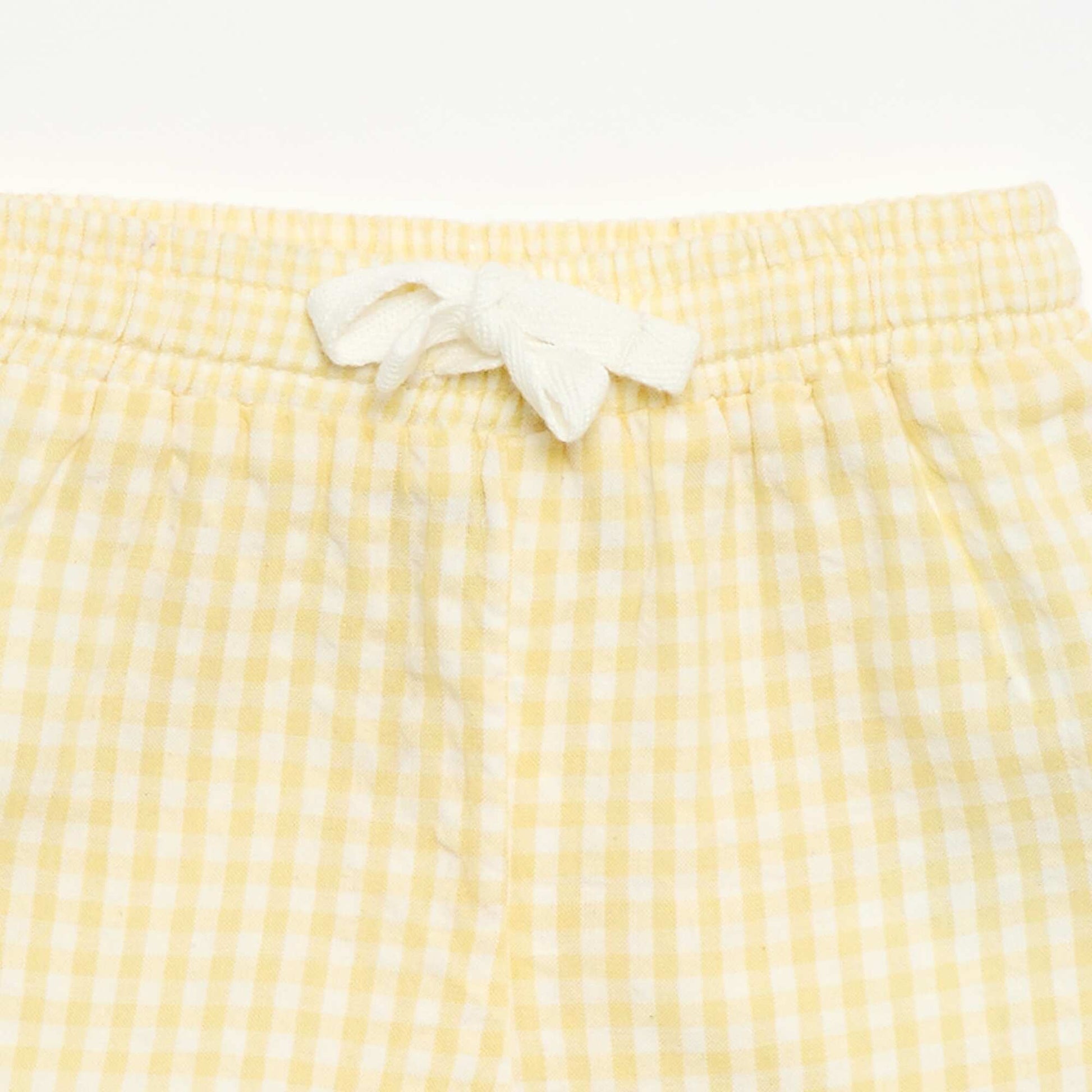 Short en seersucker motif Vichy JAUNE