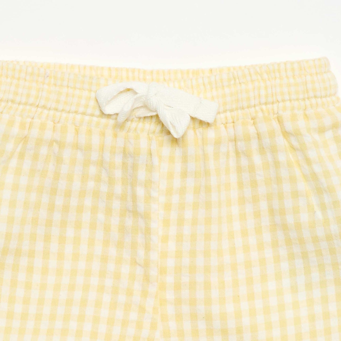 Short en seersucker motif Vichy JAUNE
